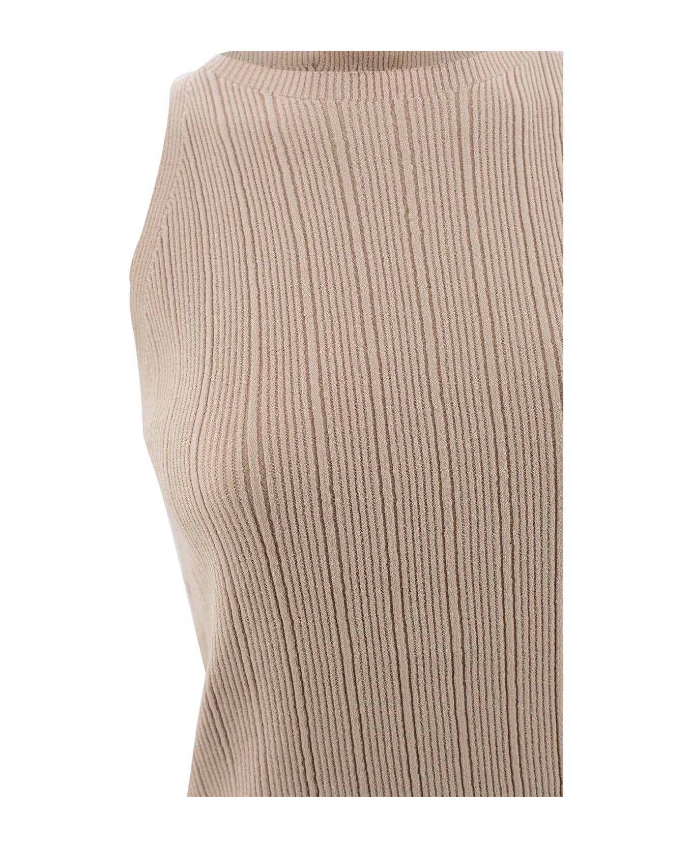 D.Exterior Top In Ribbed Viscose - Dune