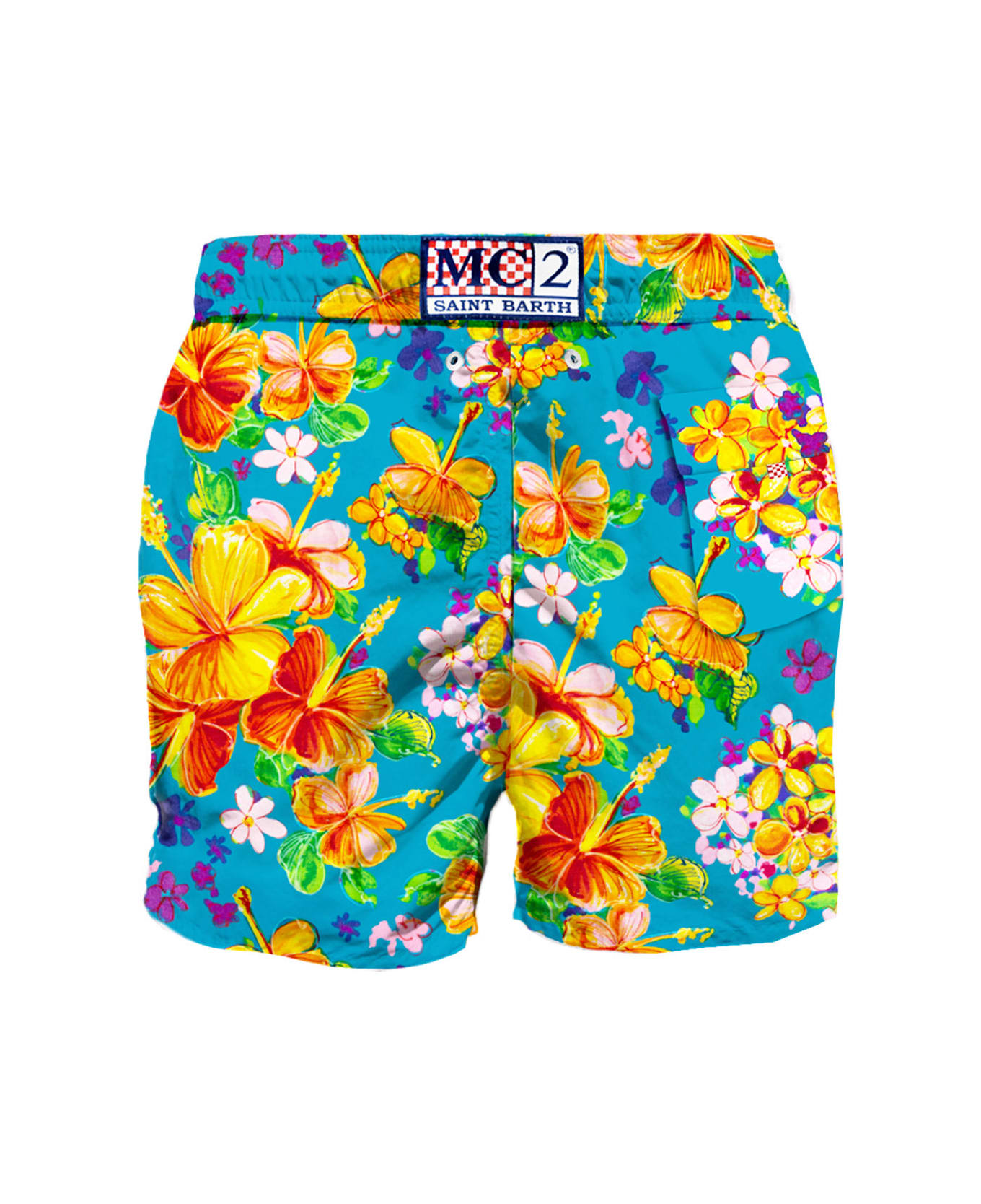 MC2 Saint Barth Man Classic Swim Shorts With Flower Print