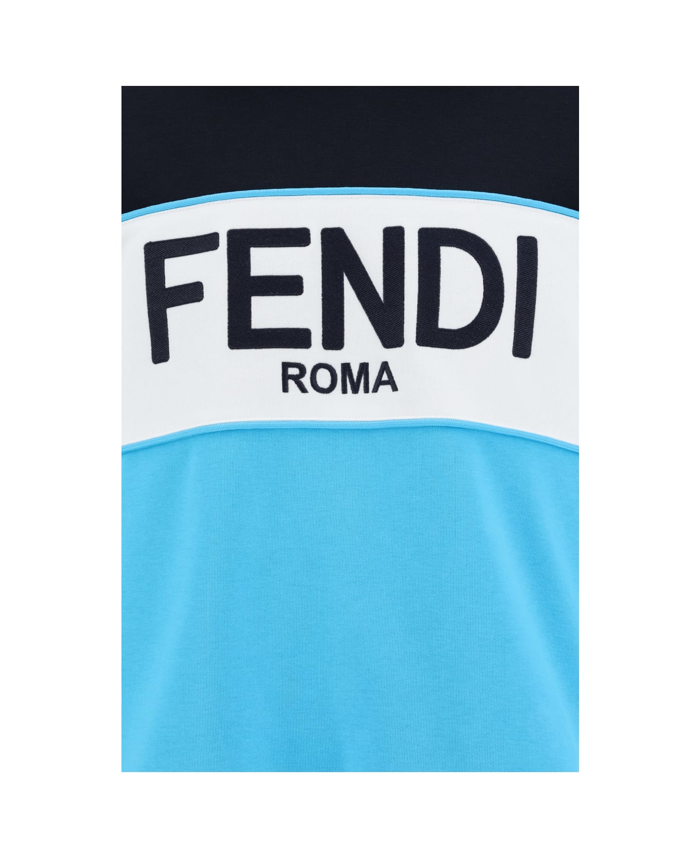 Fendi Logo Hooded Sweatshirt - Blue フリース
