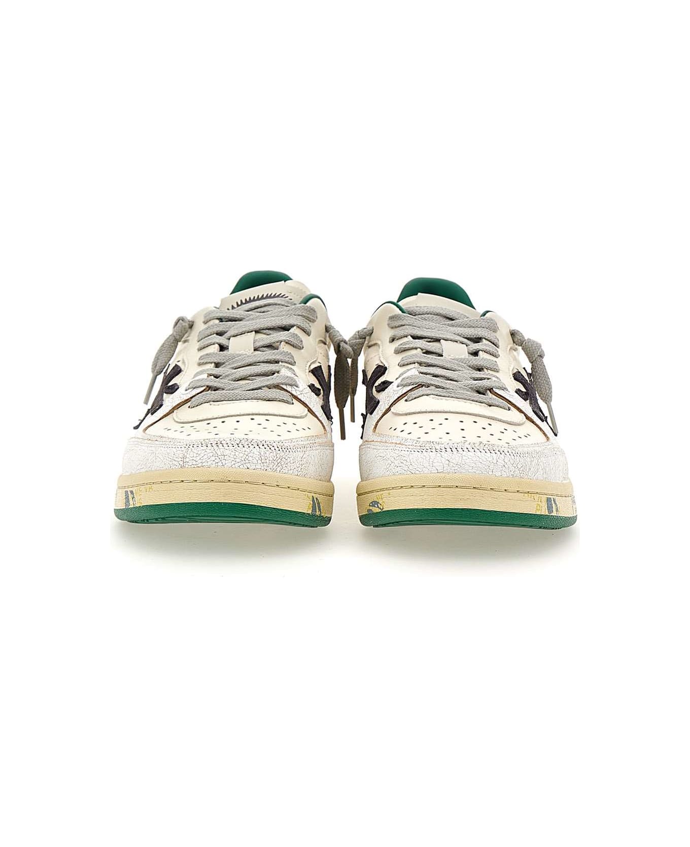 Premiata 'bskt Clay6778' Sneakers - BEIGE/green