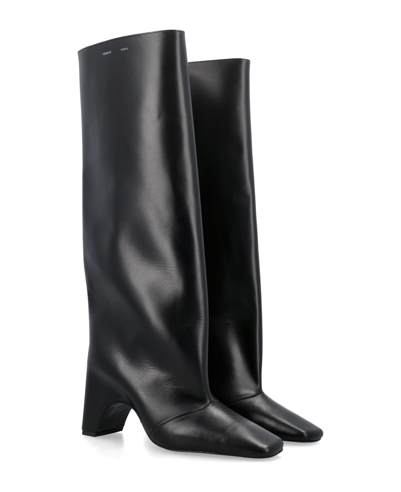 Coperni Bridge Leather Knee-high Boot - BLACK