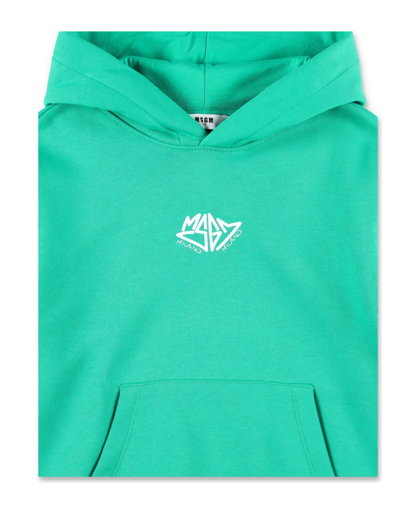 MSGM Logo Back Hoodie - GREEN