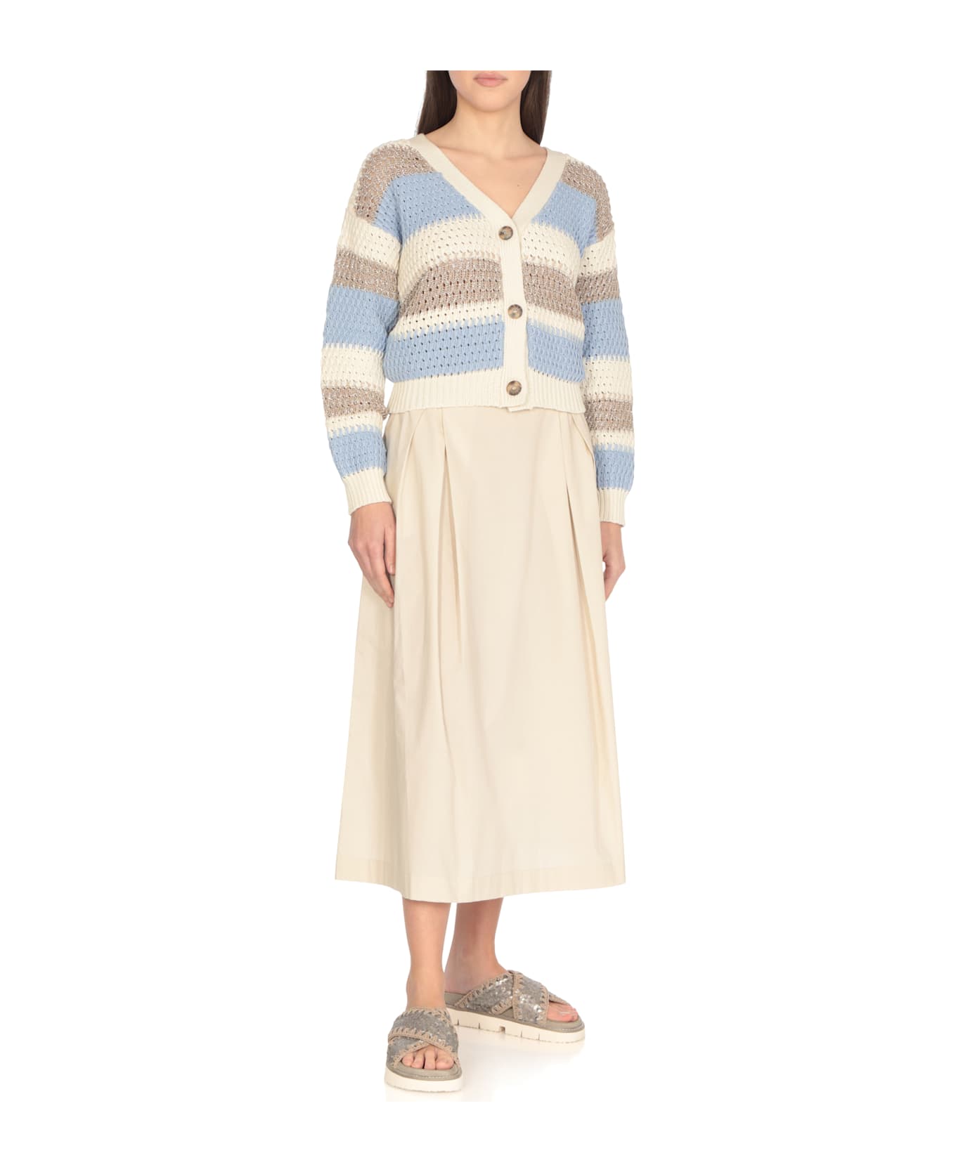 Mou Bio Criss-cross Sandals - Silver