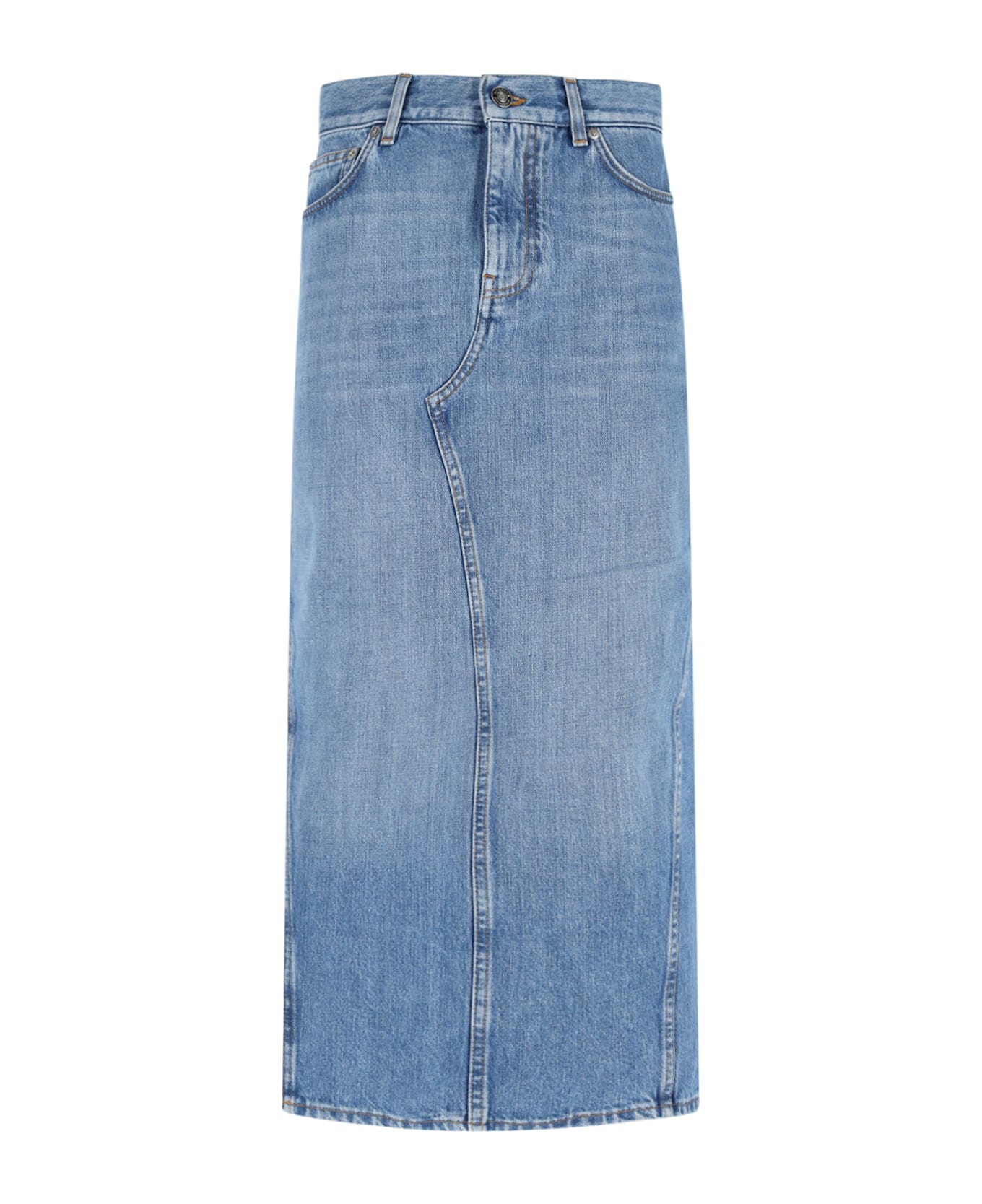 Givenchy Denim Midi Skirt - Light Blue