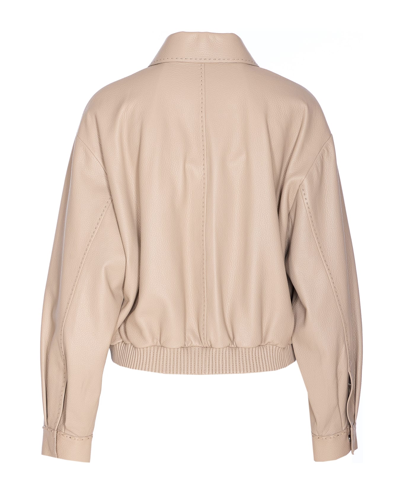 Fendi Leather Bomber - TORTORA