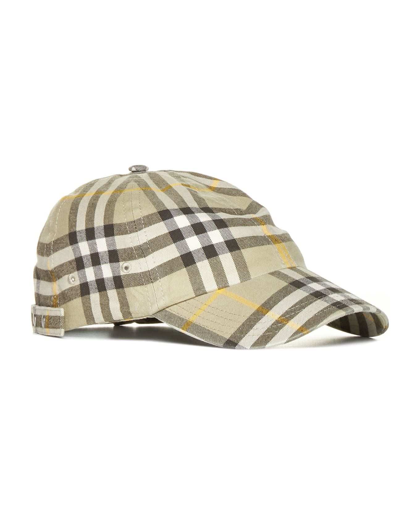Burberry Baseball Cap With Check Print - Hunter 帽子