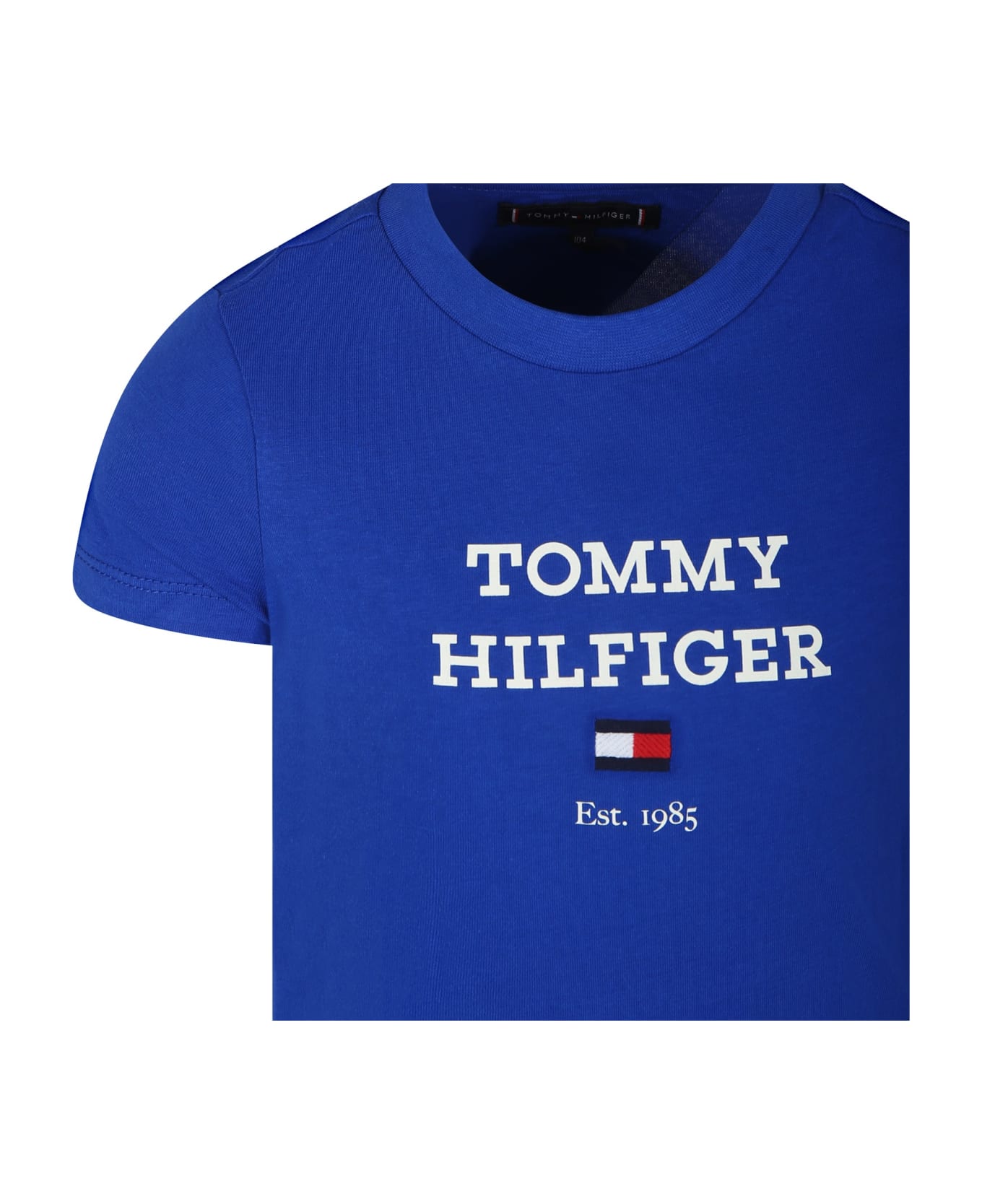 Tommy Hilfiger Blue T-shirt For Boy With Logo - Blue