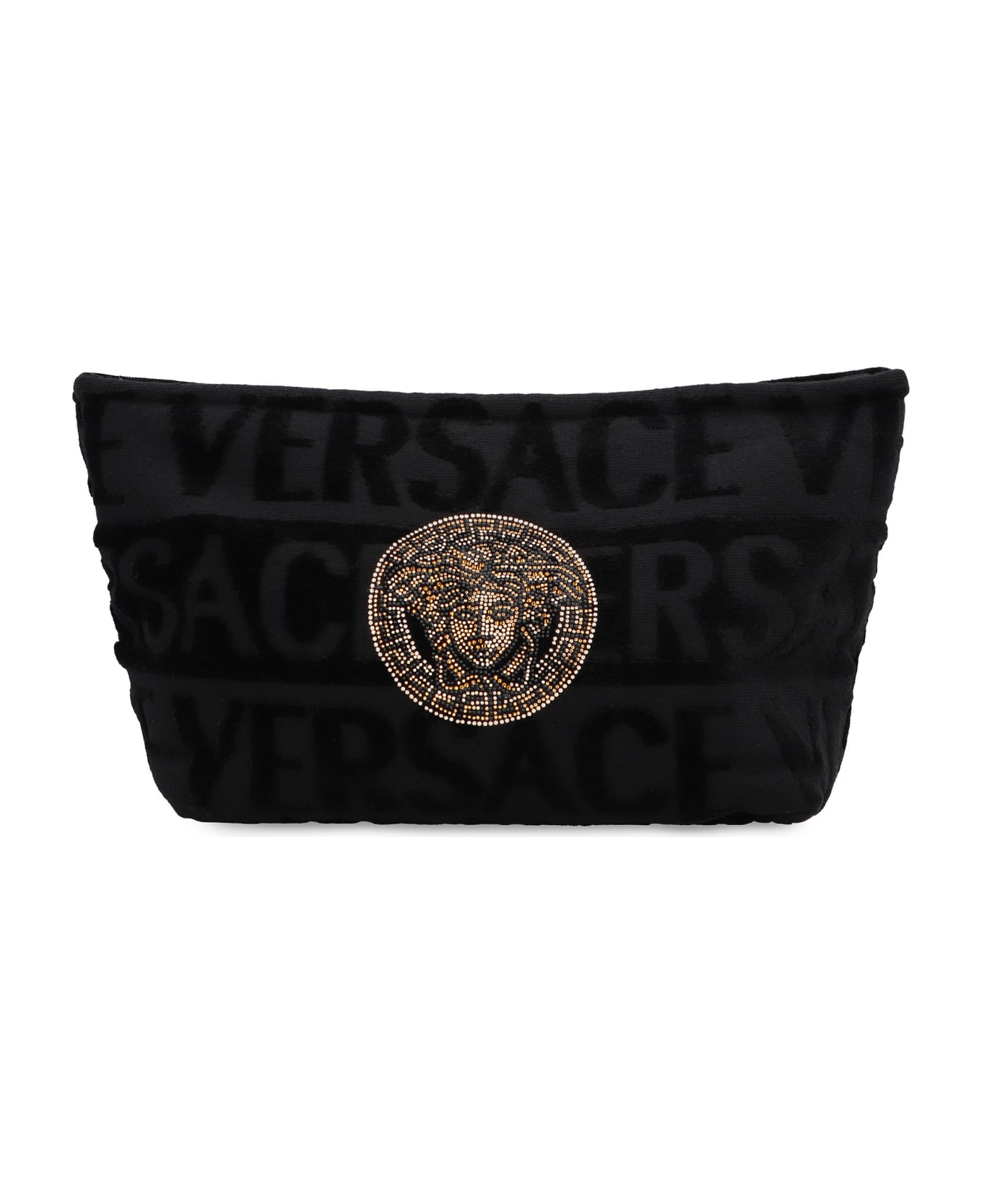 Versace Logo Wash Bag - black