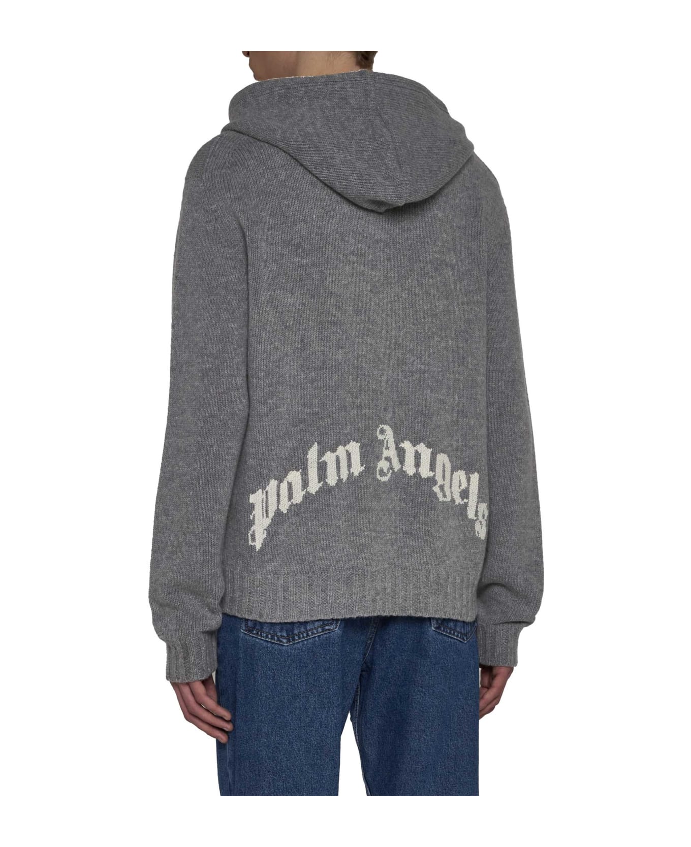 Palm Angels Sweater - Melange grey white