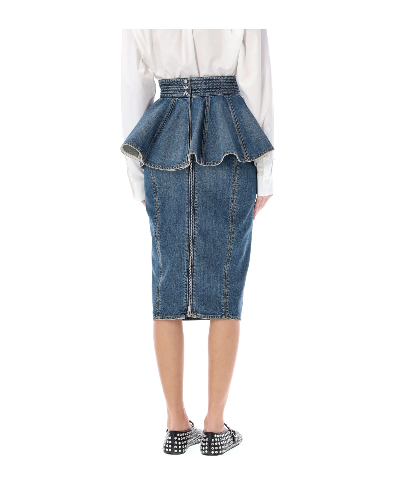 Alaia Denim Skirt Belt - LIGHT BLUE