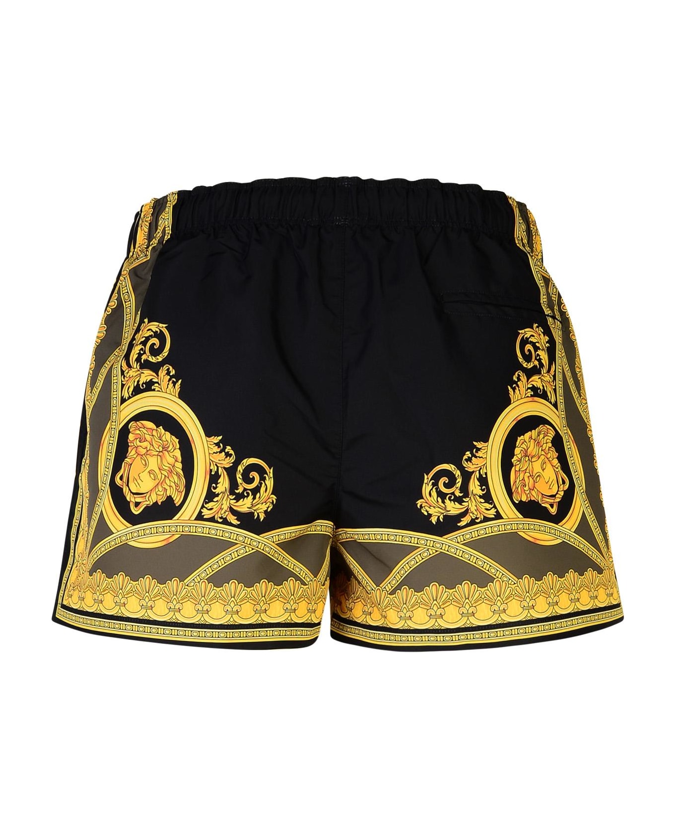 Versace 'medusa' Black Polyester Swimsuit - BLACKDARKOLIVEGOLD