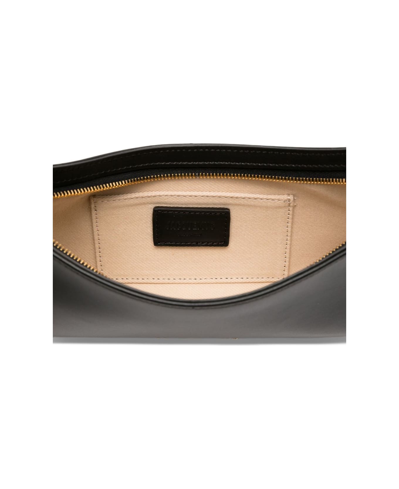 Jacquemus Le Bisou Perle Leather Shoulder Bag - Black