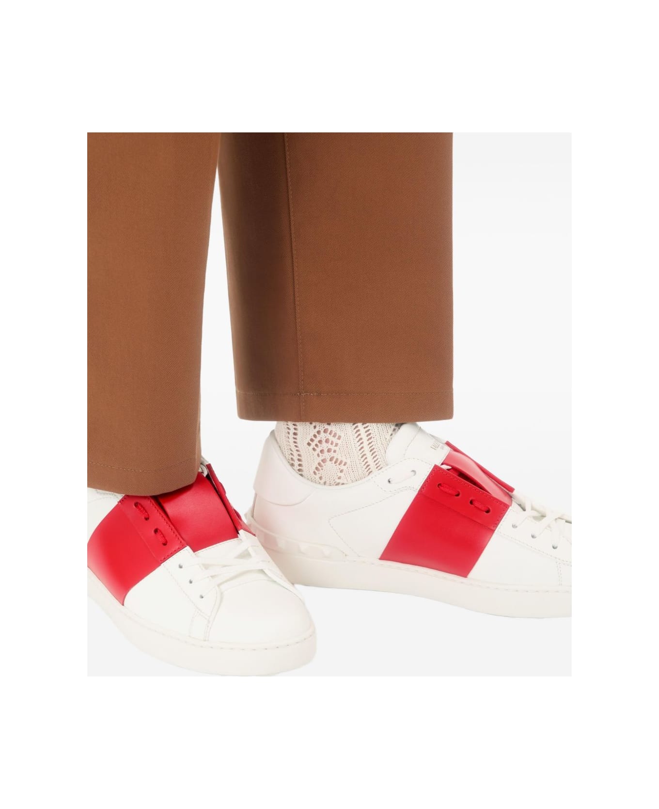 Valentino Garavani Open Leather Sneakers - Red