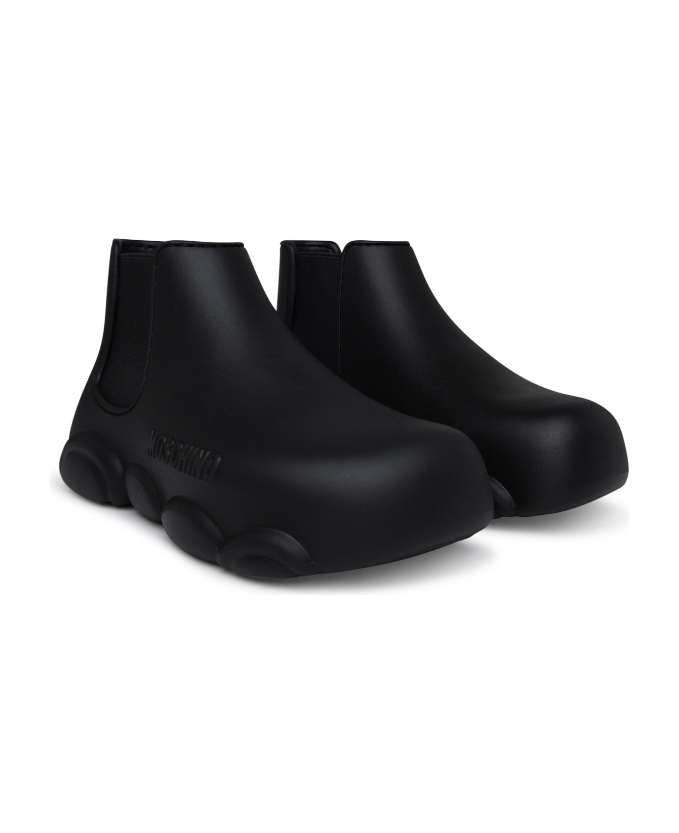 Moschino Black Rubber Ankle Boots - Black