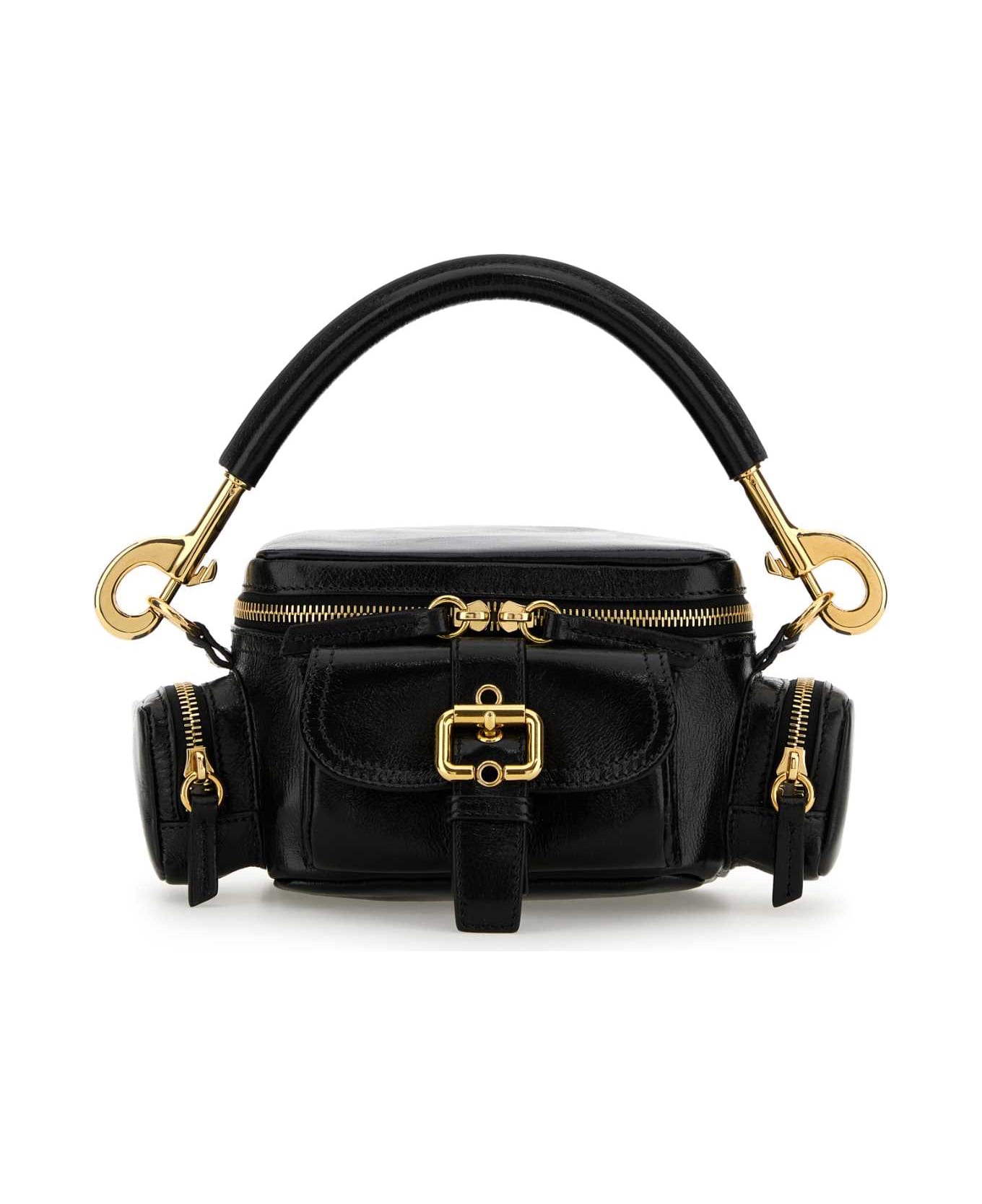 Chloé Black Leather Small Camera Bag Handbag - Black