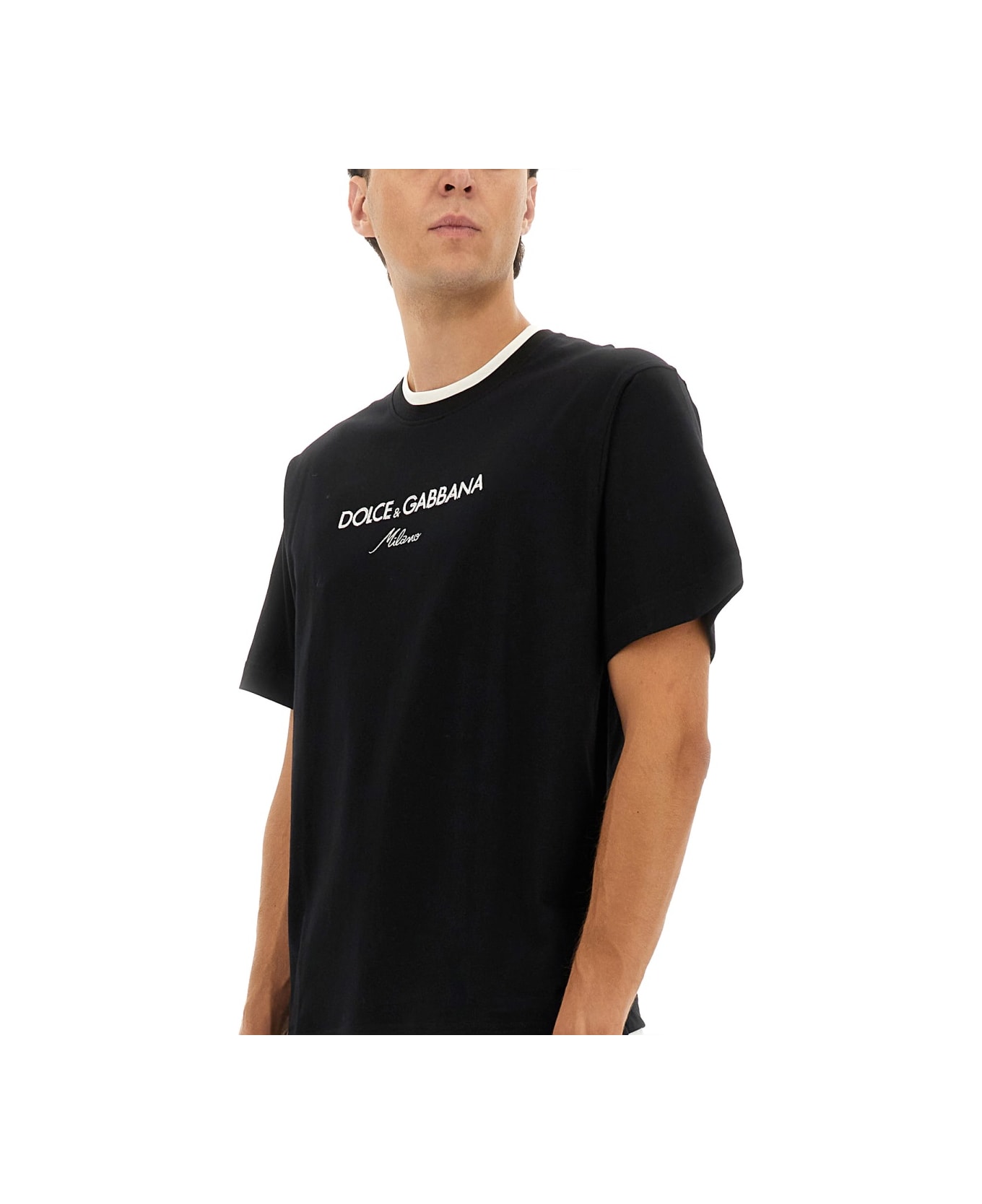 Dolce 
Gabbana T-shirt With Logo - BLACK