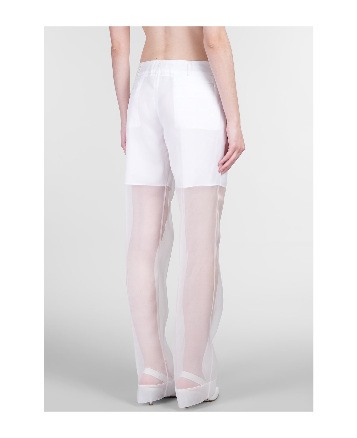 Del Core Pants In White Silk - white
