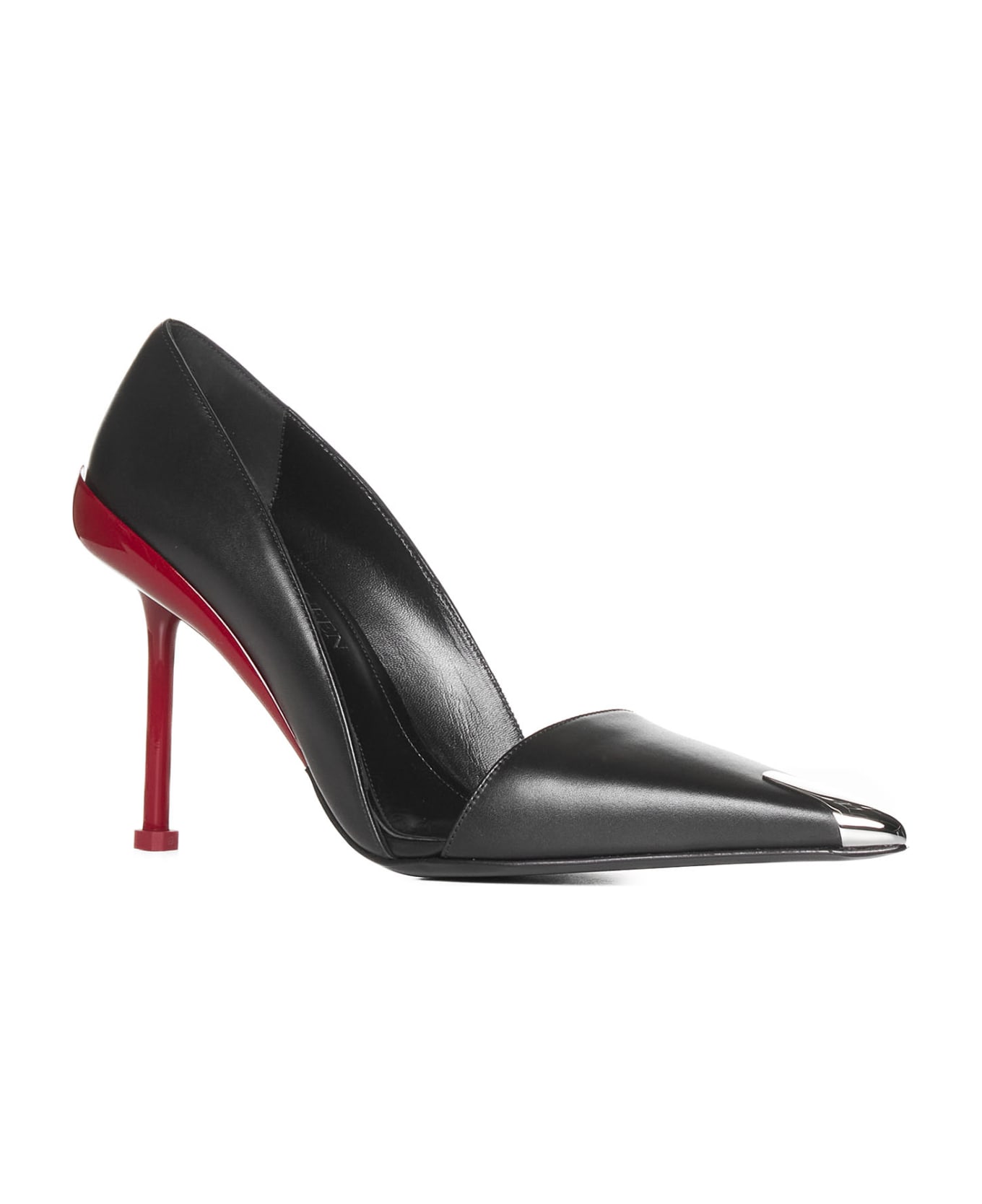 Alexander McQueen High-heeled Shoe - Black/blood red/silv