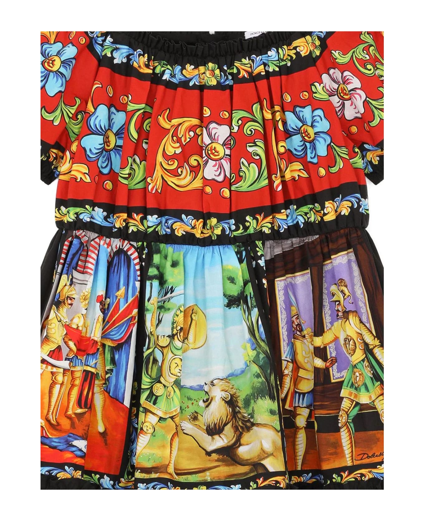 Dolce & Gabbana Multicolour Cotton Dress - Multicolor