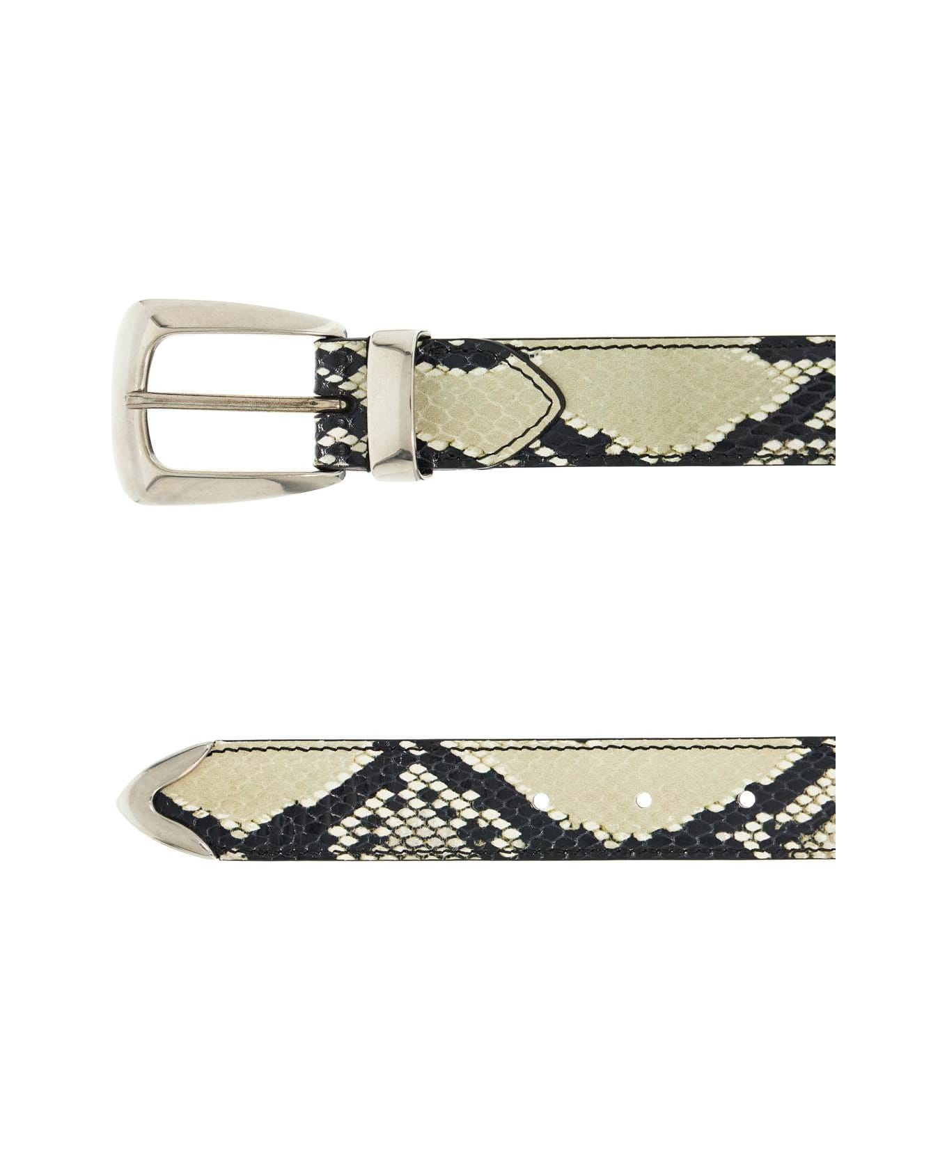 Khaite Benny Python Print Belt - Natural