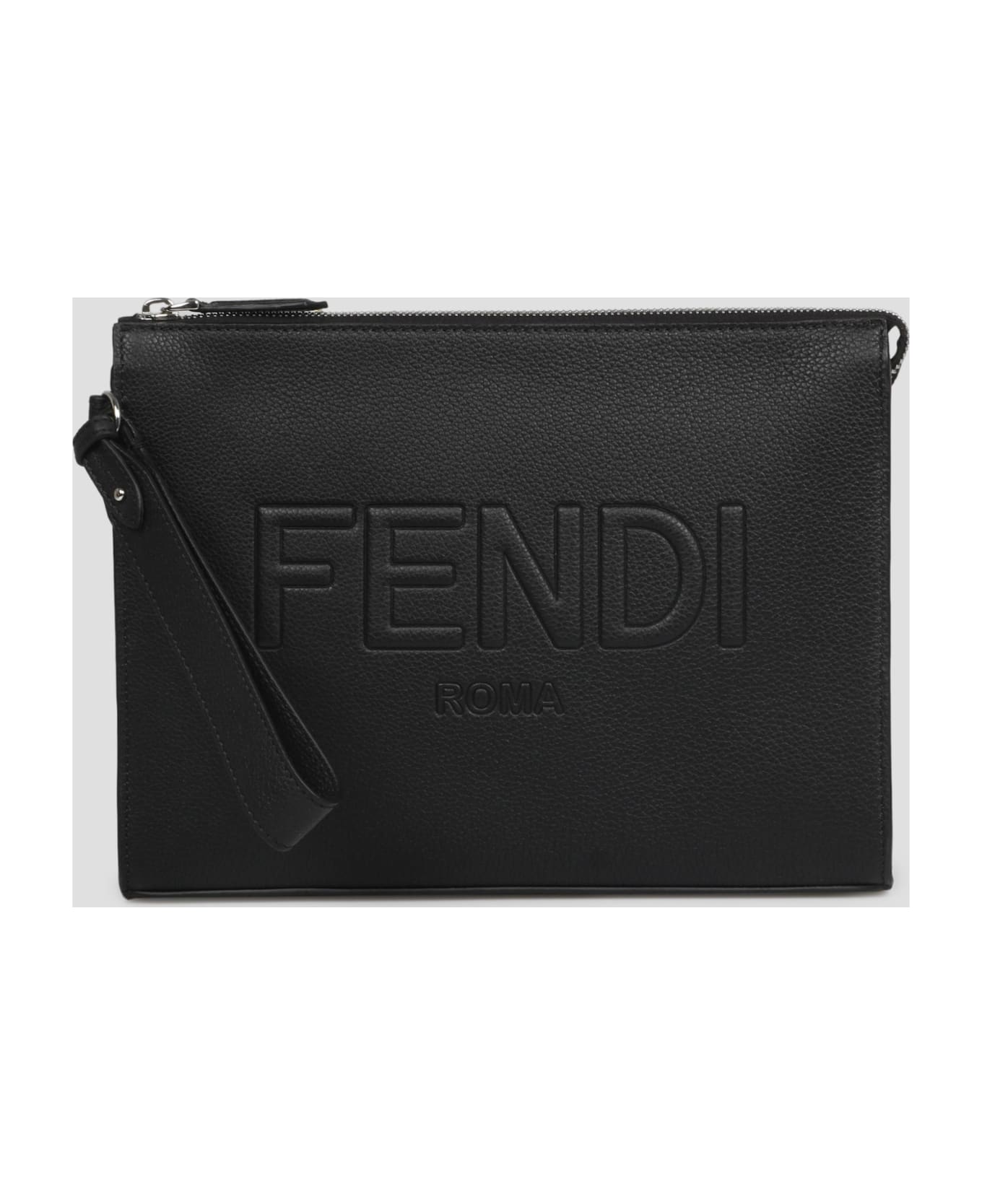Fendi 3d Logo Clutch - Black