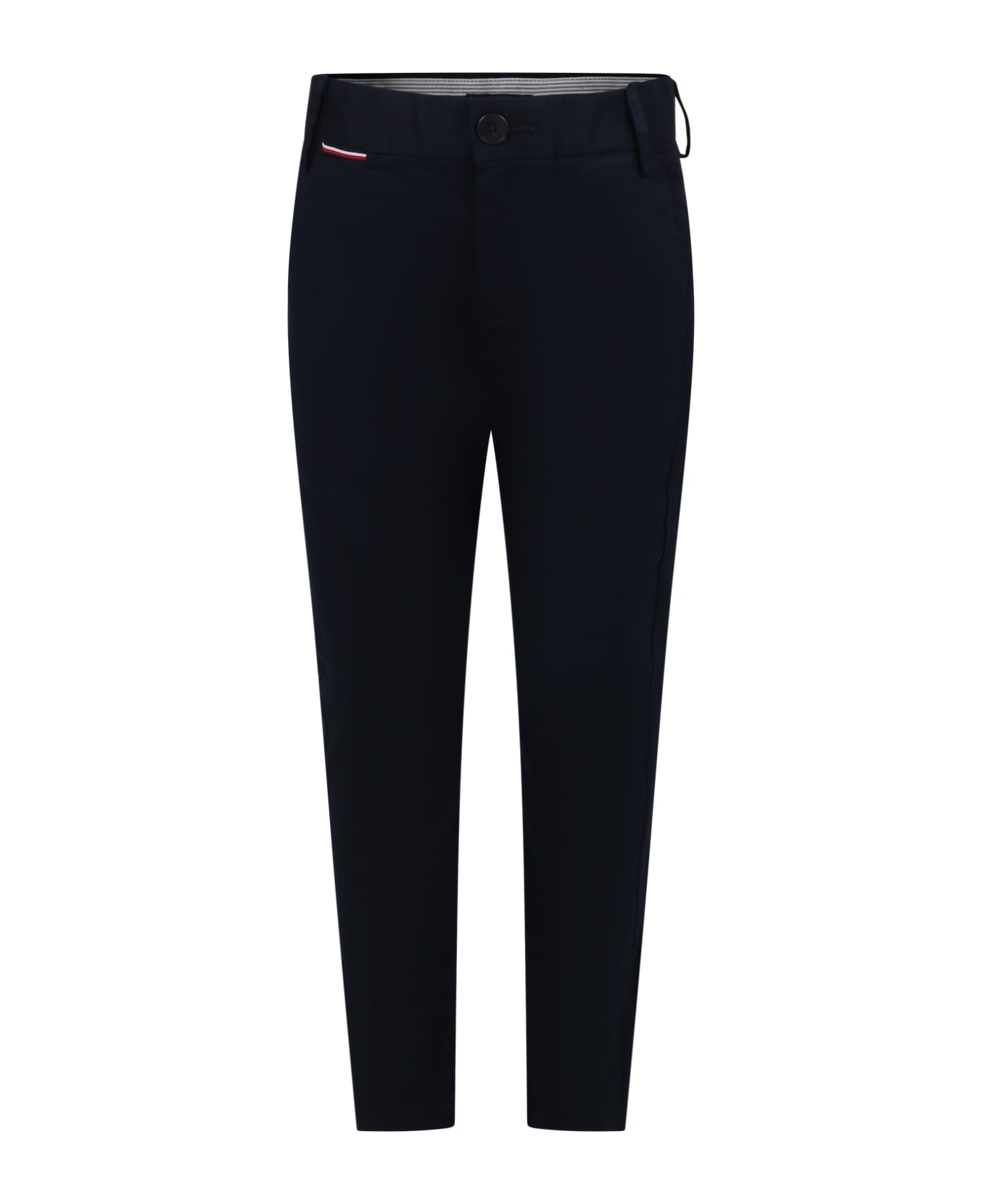 Tommy Hilfiger Blue Trousers For Boy With Logo - Blue