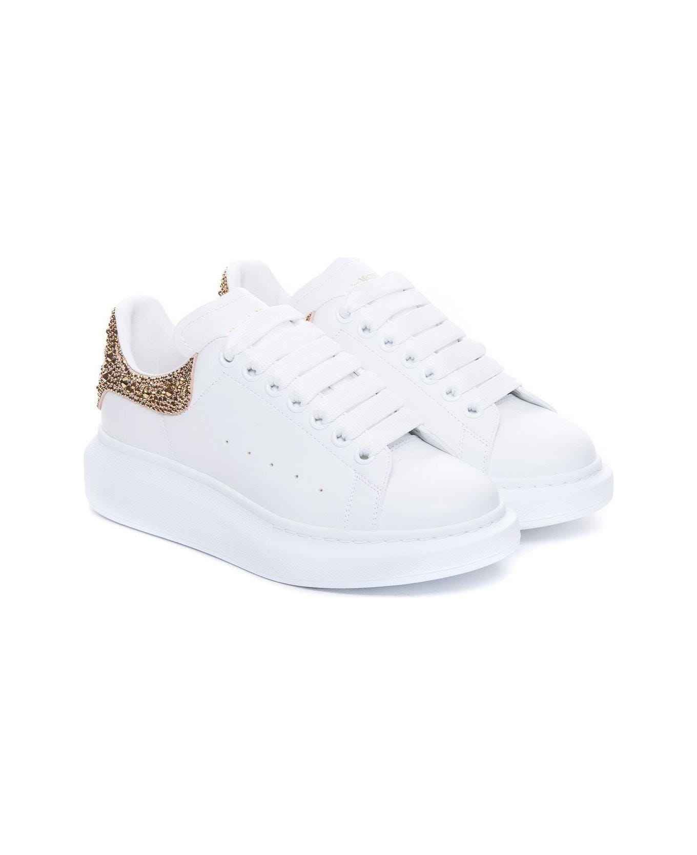 Alexander McQueen Oversized Lace-up Sneakers - White/gold スニーカー