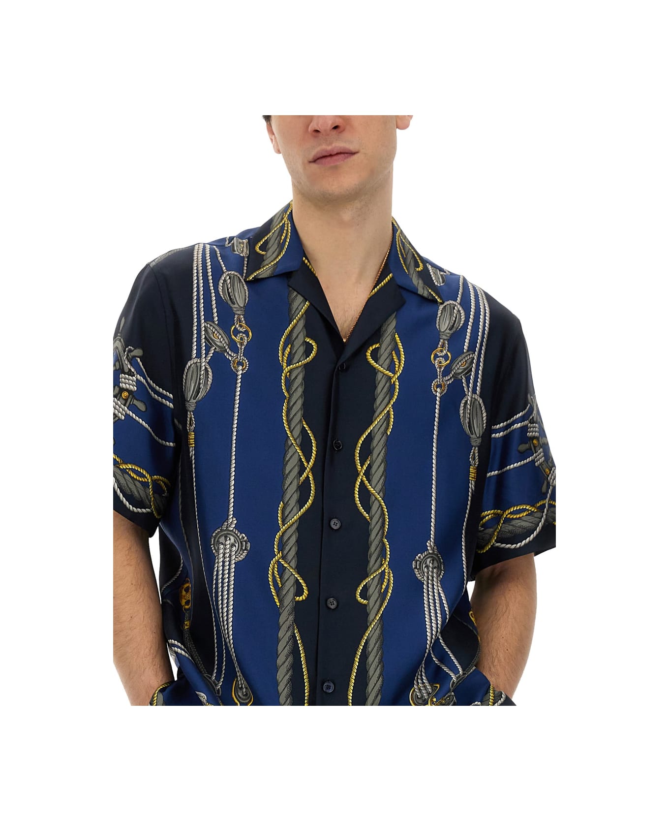 Versace Silk Shirt - BLUE/GOLD