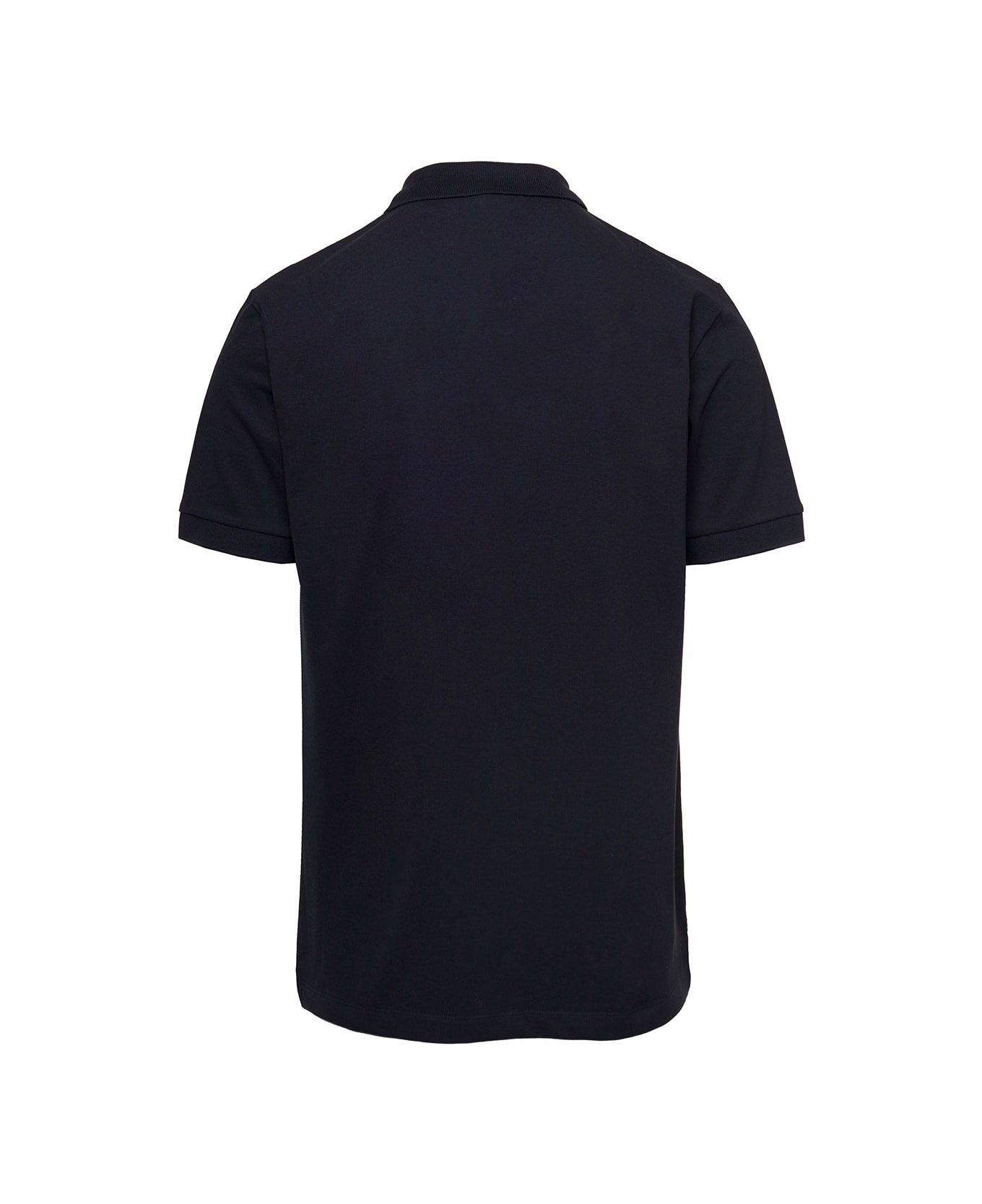Stone Island Blue Polo With Patch Logo In Stretch Cotton Man