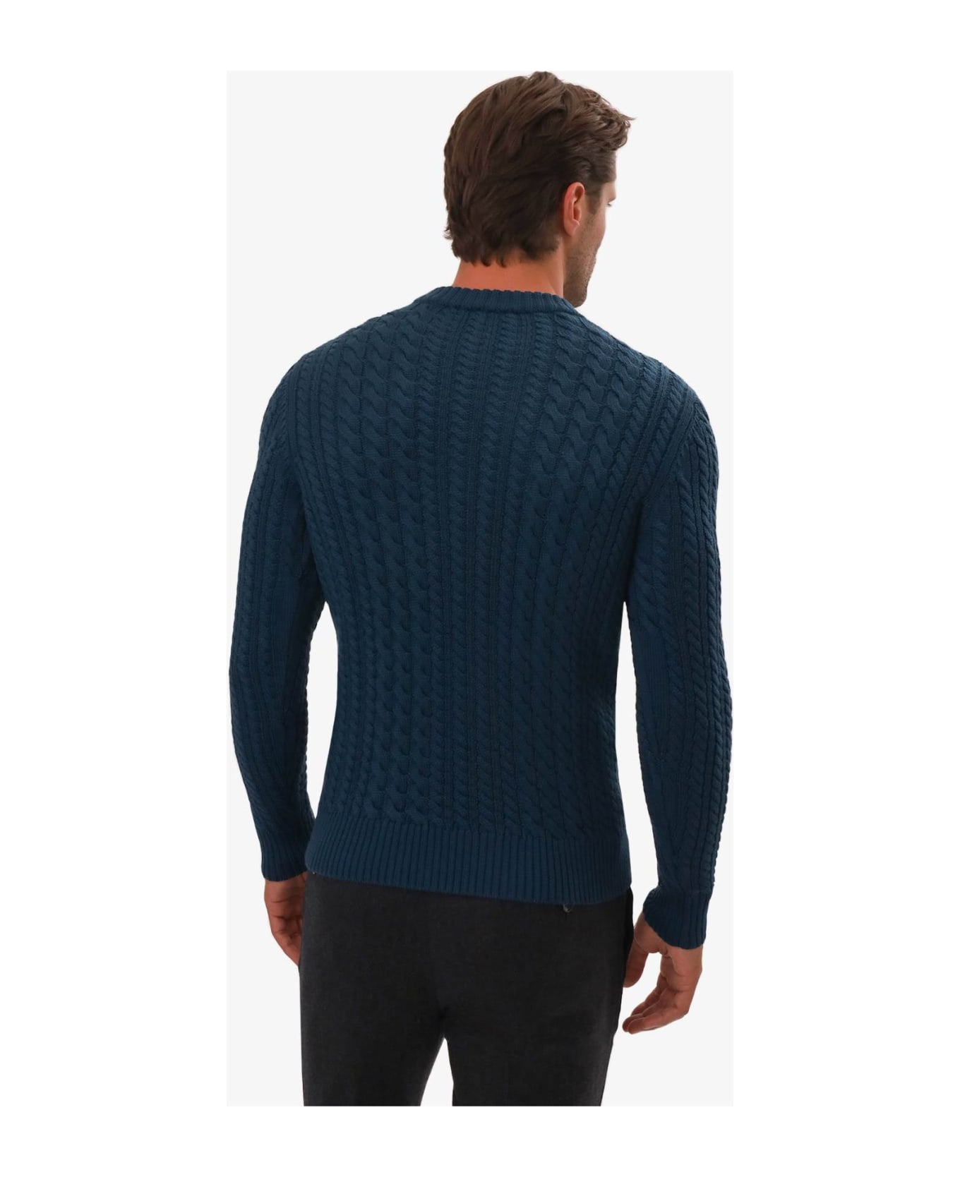 Larusmiani Cable Knit Sweater 'col Du Pillon' Sweater - Teal