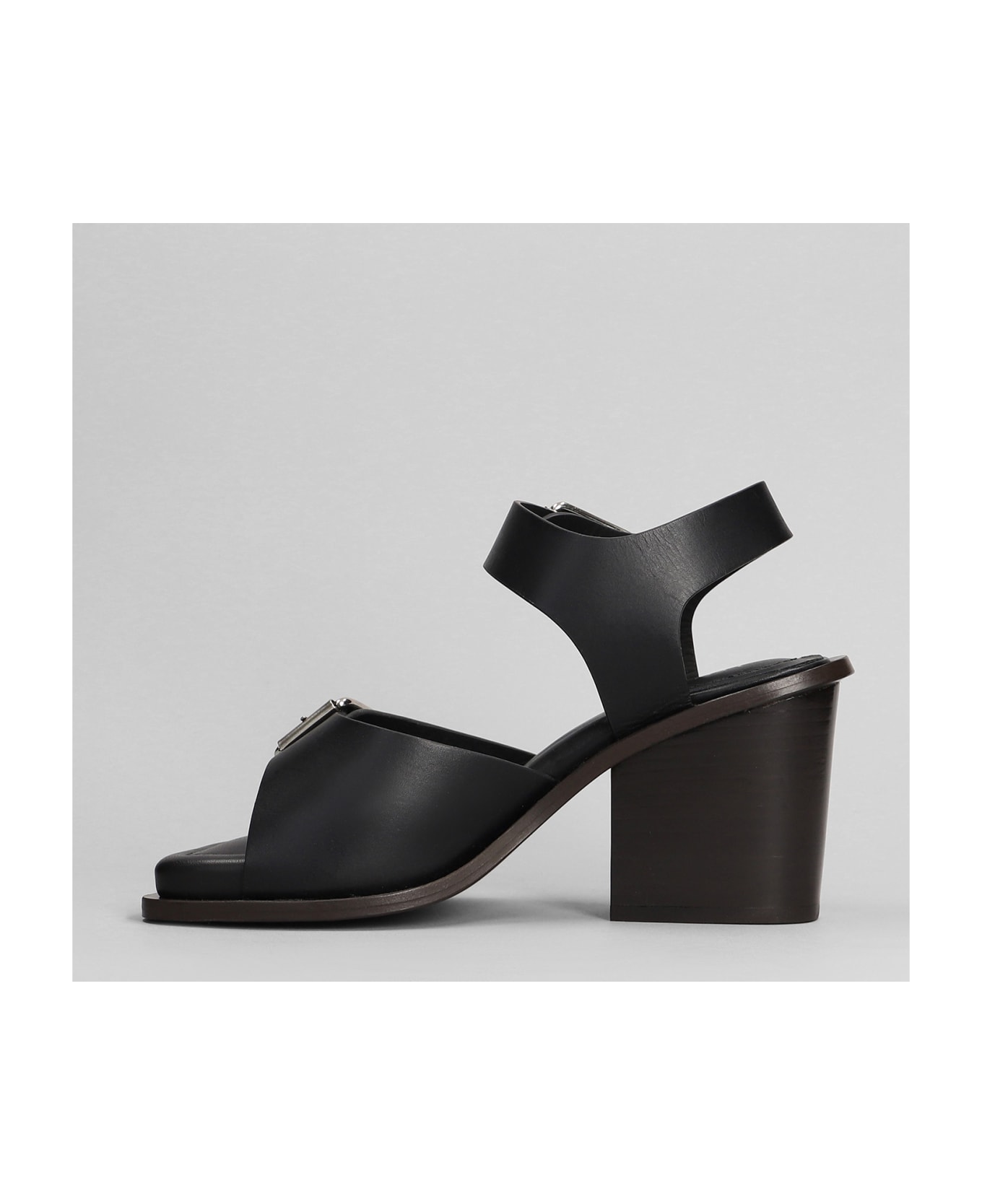 Lemaire Sandals In Black Leather - Nero