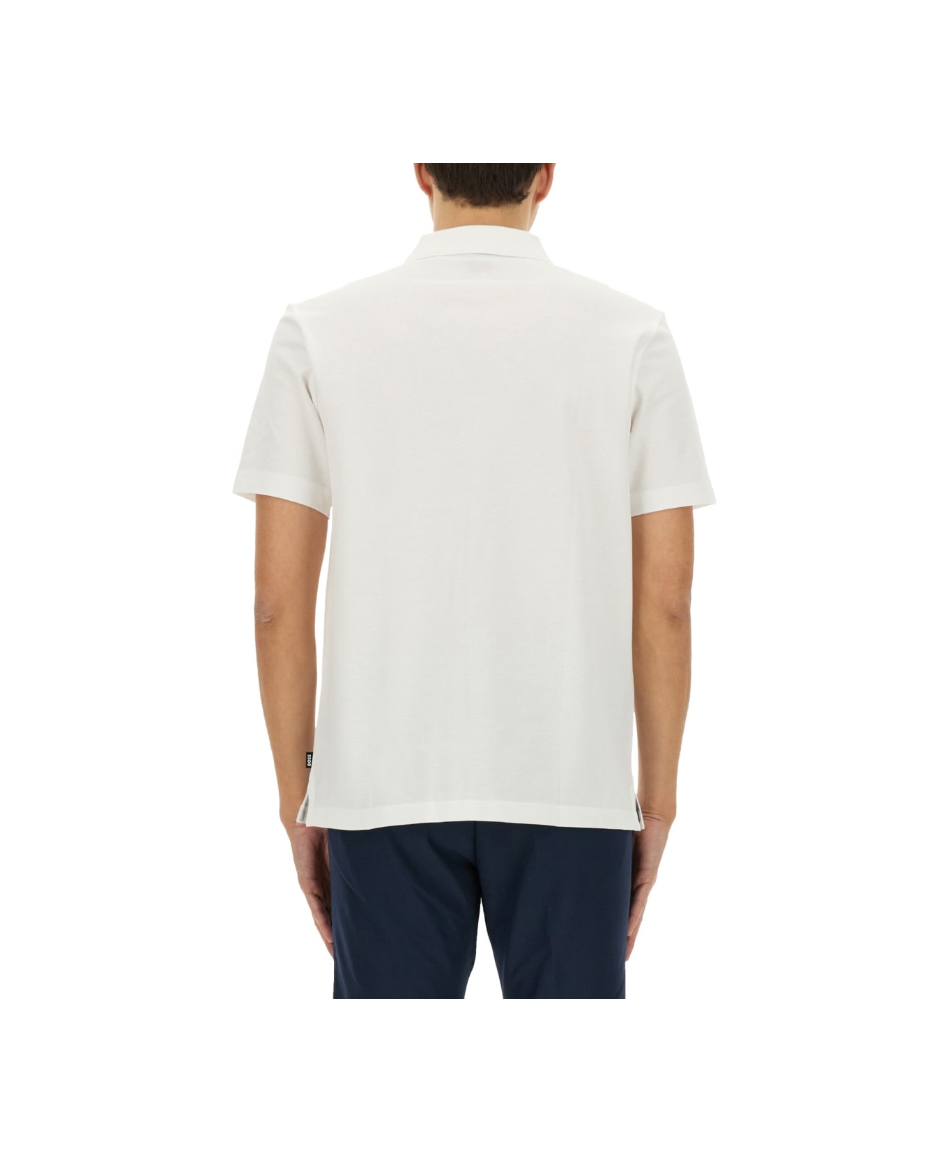 Hugo Boss Mercerized Cotton Polo Shirt - White