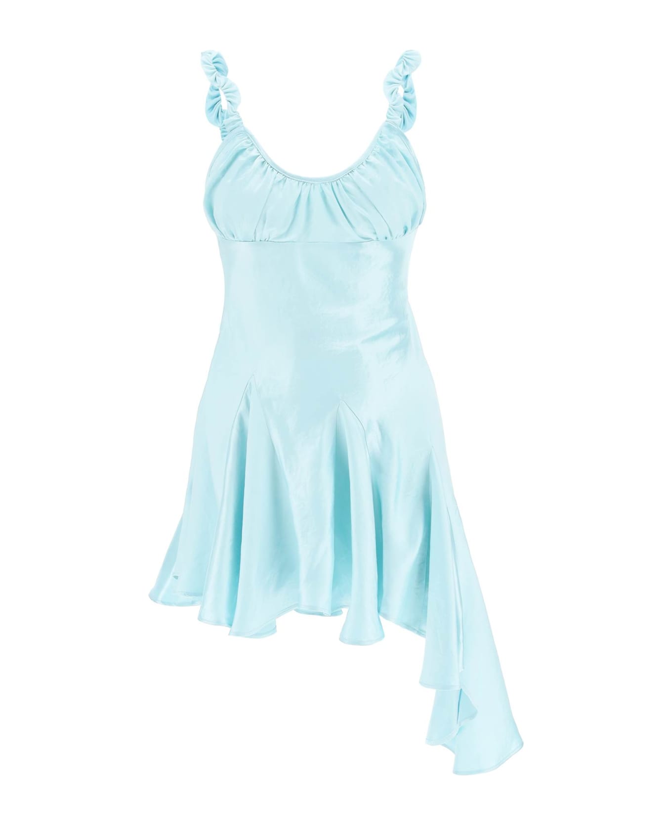 Collina Strada 'ivy' Asymmetric Satin Dress - CELADON (Light blue)