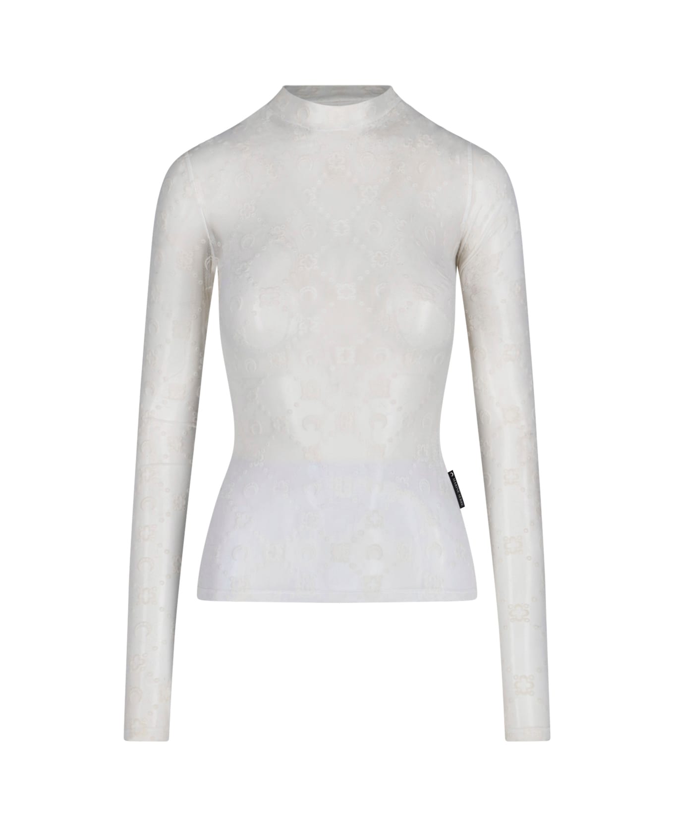 Marine Serre Top "moonogram Mesh Flock" - White