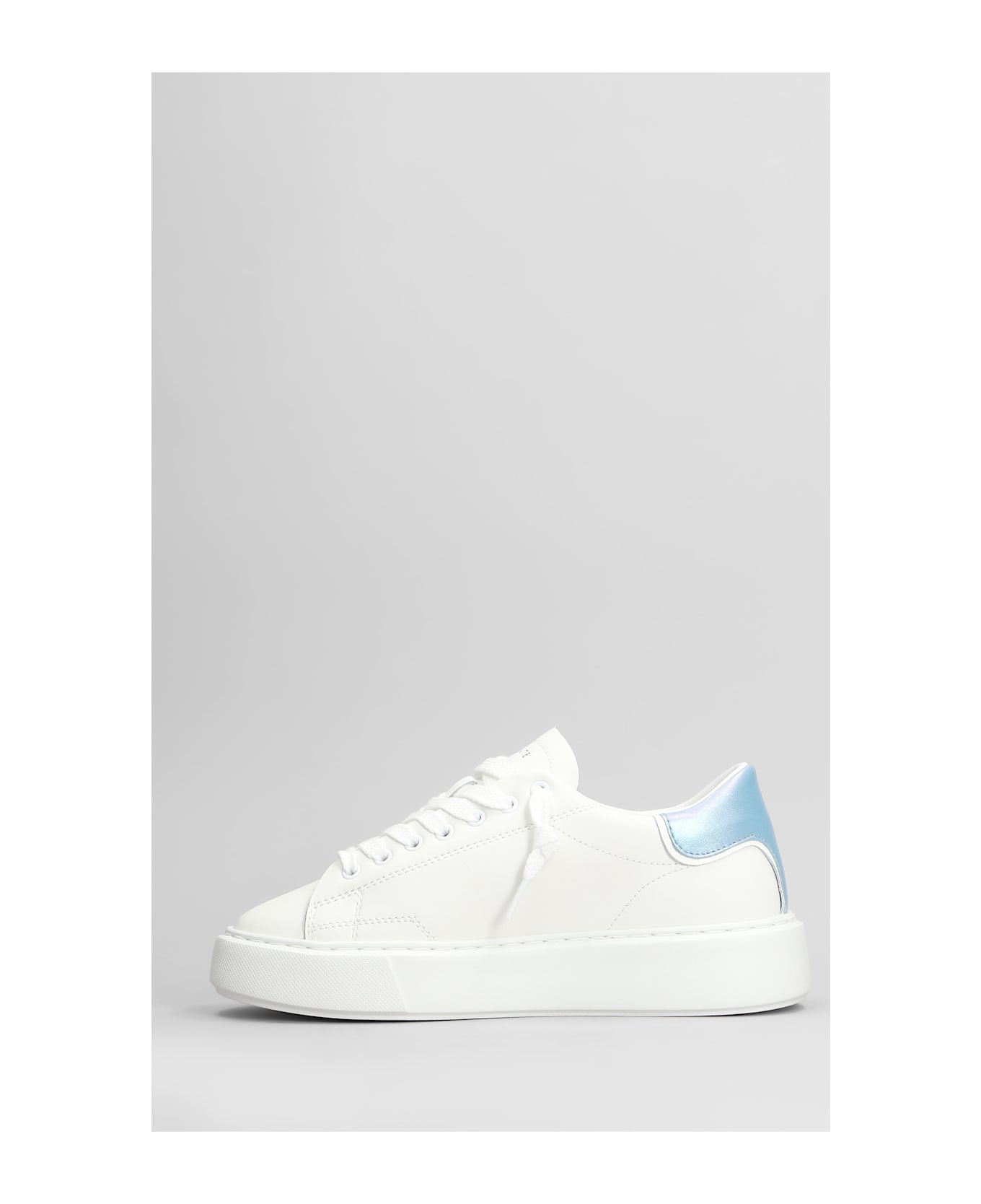 D.A.T.E. Sfera Sneakers In White Leather - WHITE SKY