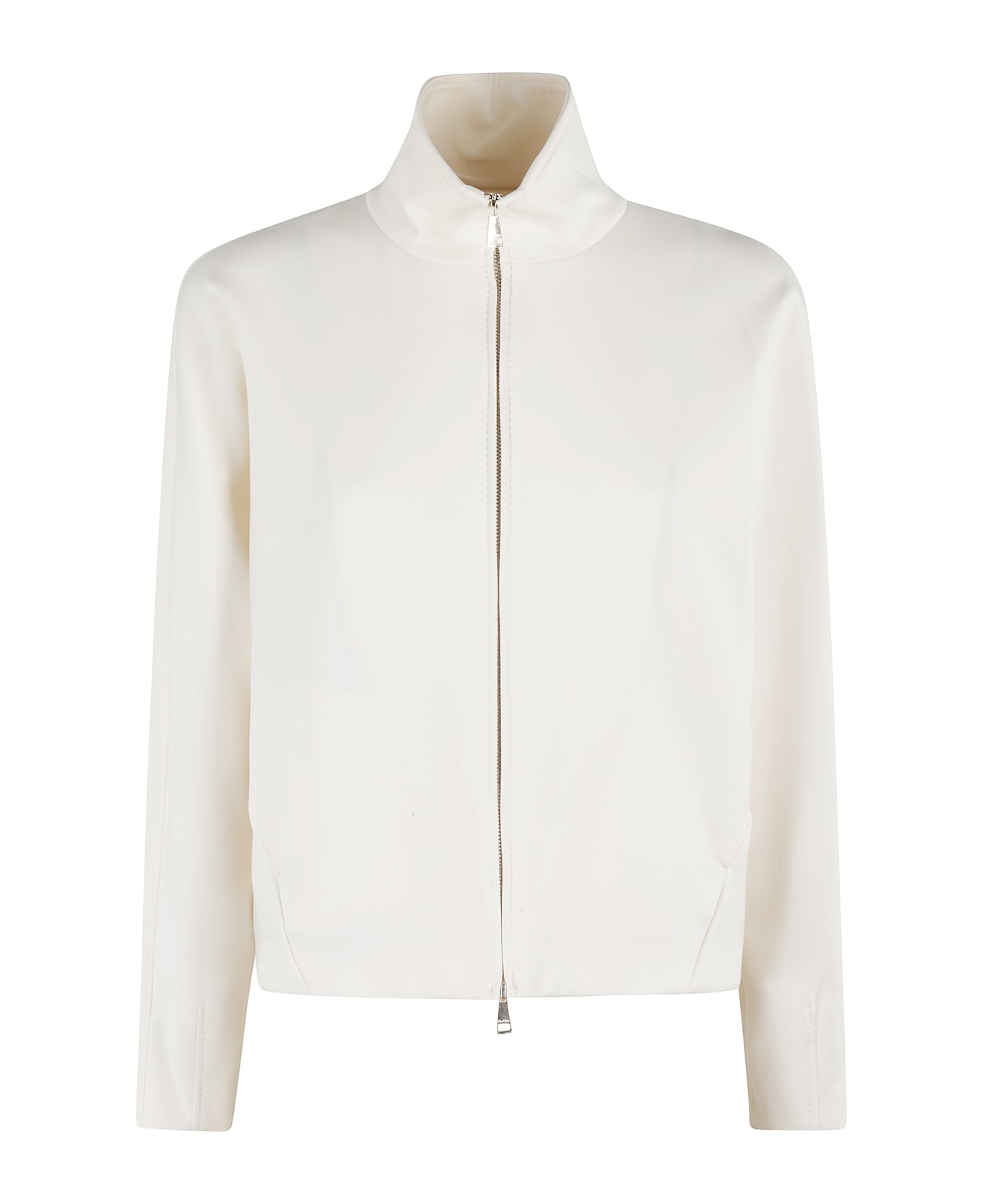 Max Mara Zip-up High Neck Jacket - Bianco