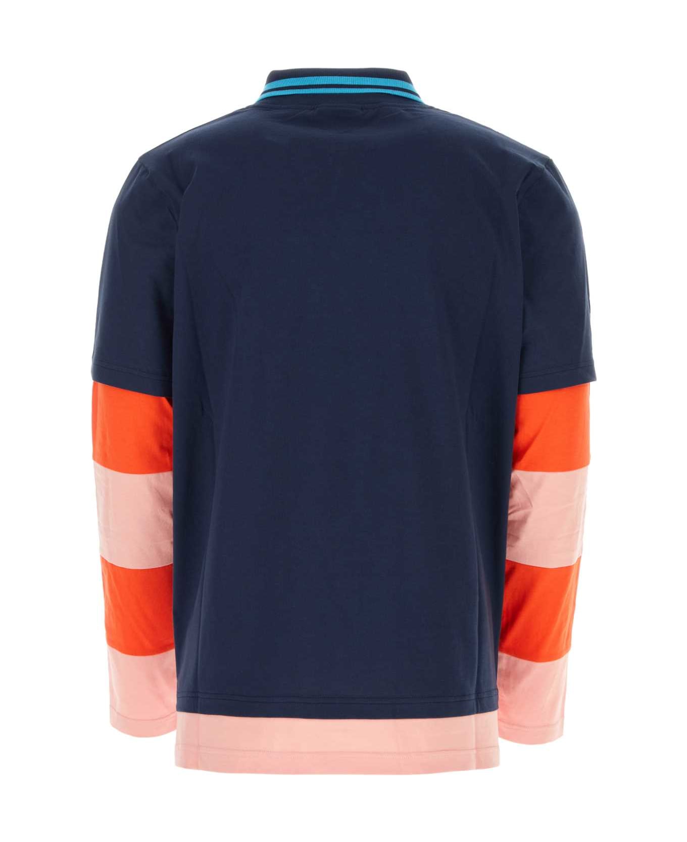 Botter Multicolor Cotton Polo Shirt - NAVY PINKSTR CARIBBEAN COUTURE ポロシャツ