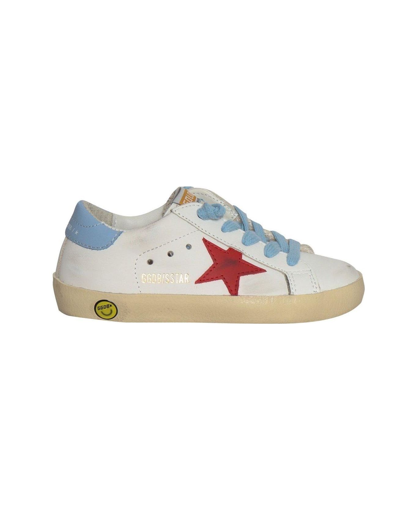Golden Goose Kids Super Star Classic Lace-up Sneakers - WHITE/RED