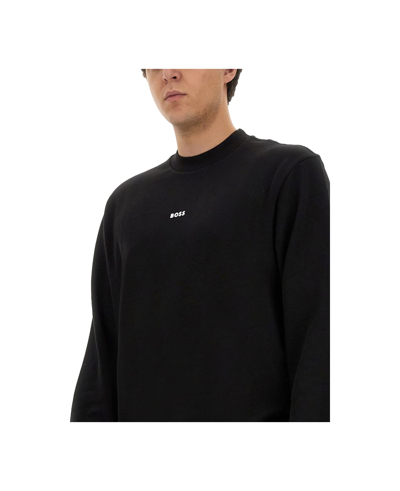 Hugo Boss Sweatshirt With Logo - BLACK フリース