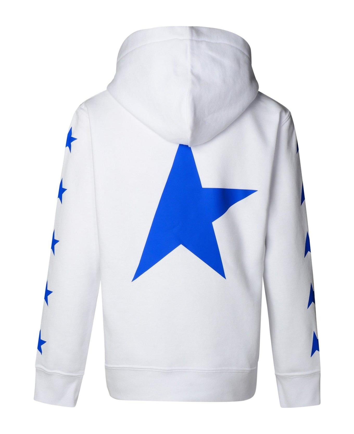 Golden Goose Star-printed Long Sleeved Hoodie - WHITE/ BLUE ROYAL ニットウェア＆スウェットシャツ
