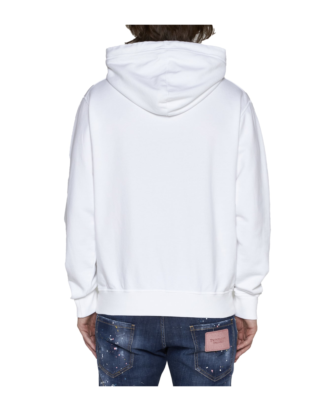 Dsquared2 Logo Cotton Hoodie - White
