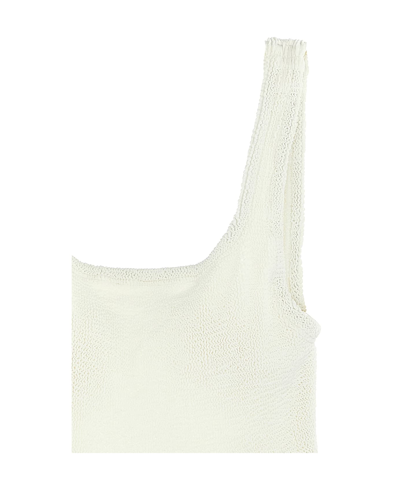 Hunza G 
square Neck
 One-piece Swimsuit - White