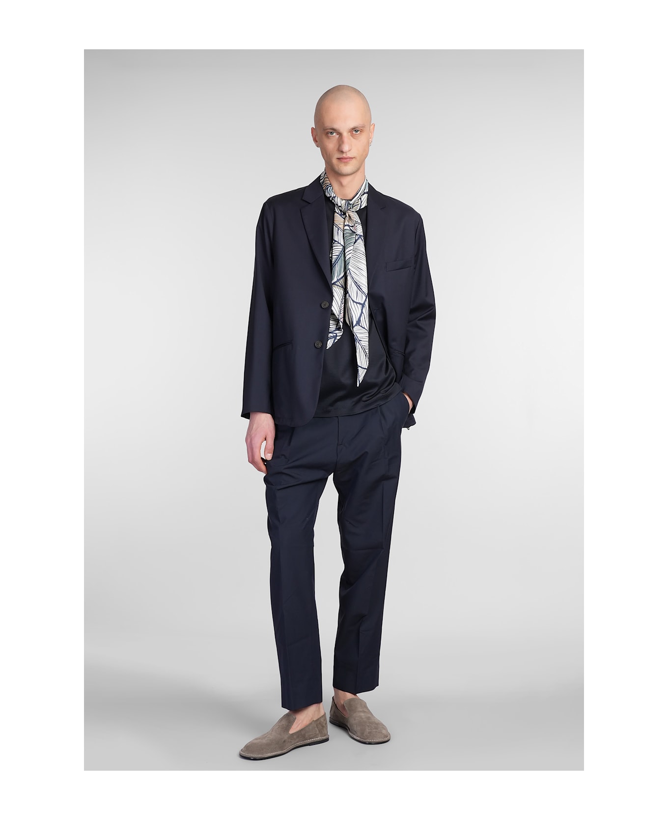 Emporio Armani Blazer In Blue Wool - blue