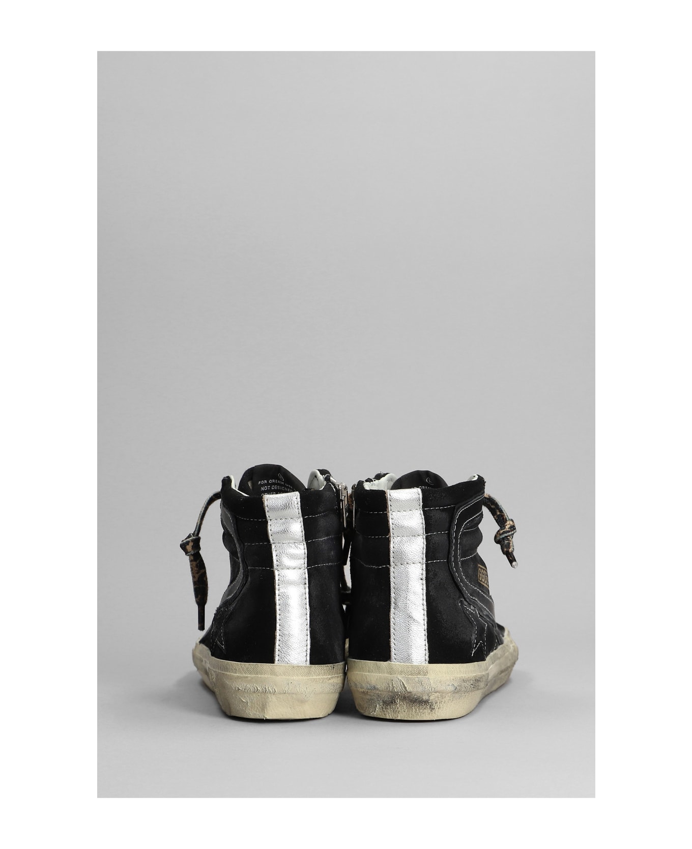 Golden Goose Slide Sneakers In Black Leather - black