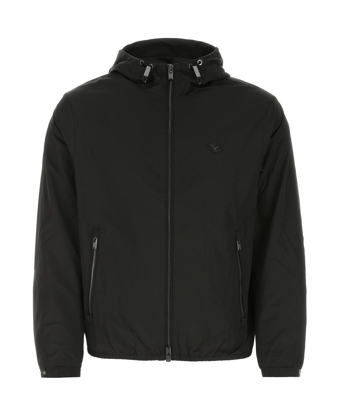 Emporio Armani Black Polyester Jacket - Black