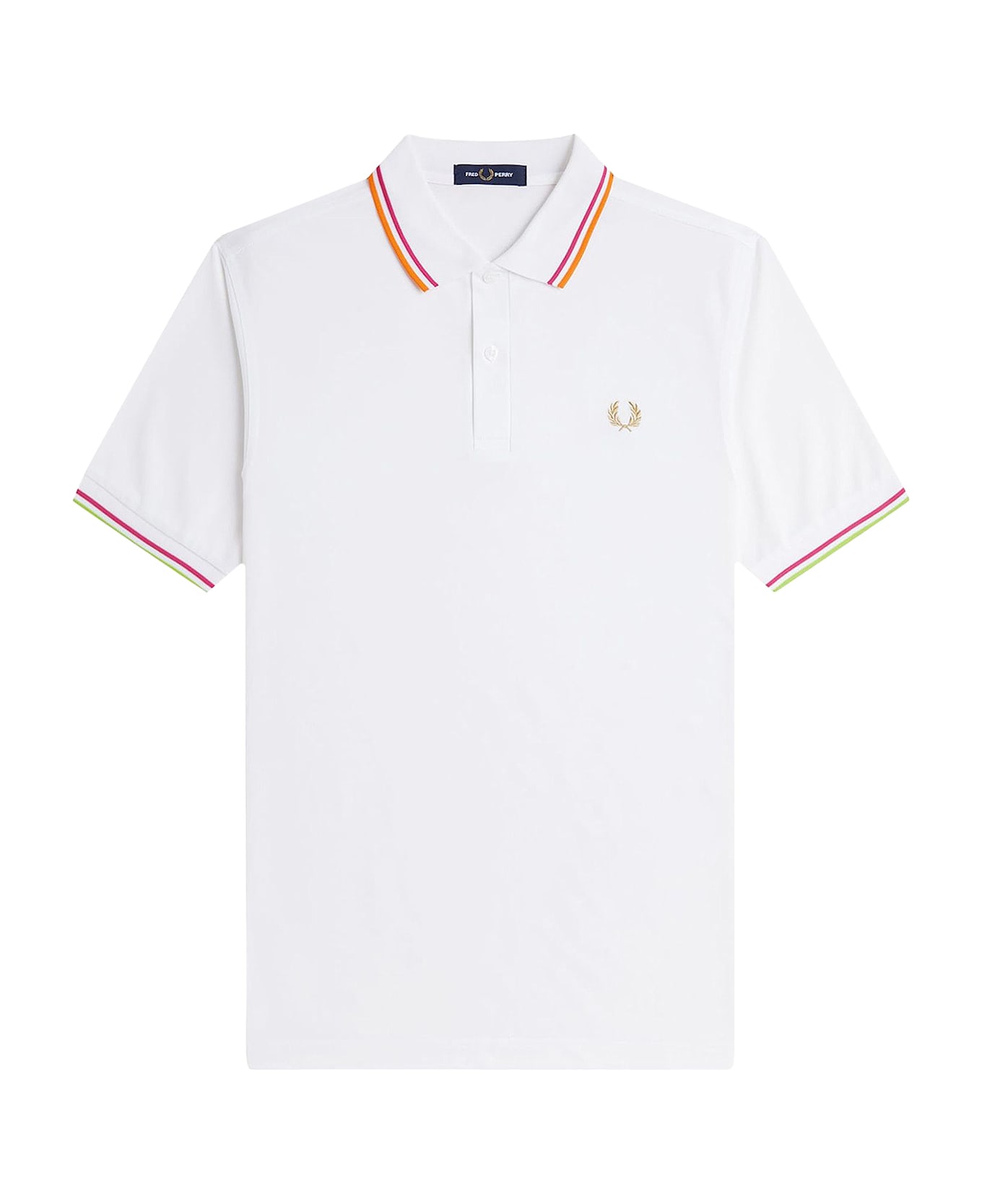 Fred Perry On Court Twin Tipped Recycled Polyester Polo Shirt - White