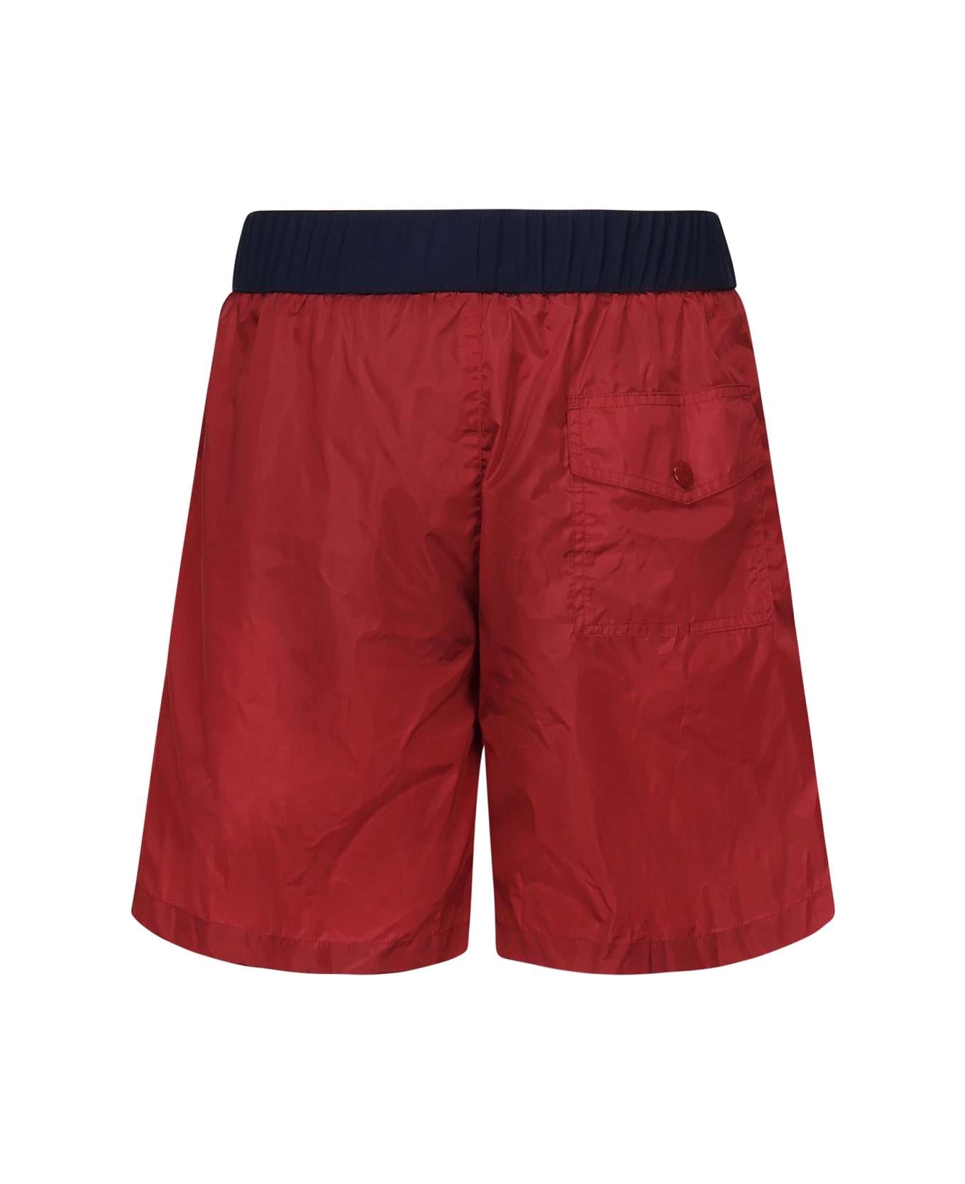Moncler Swimsuit With Logo Patch - Red