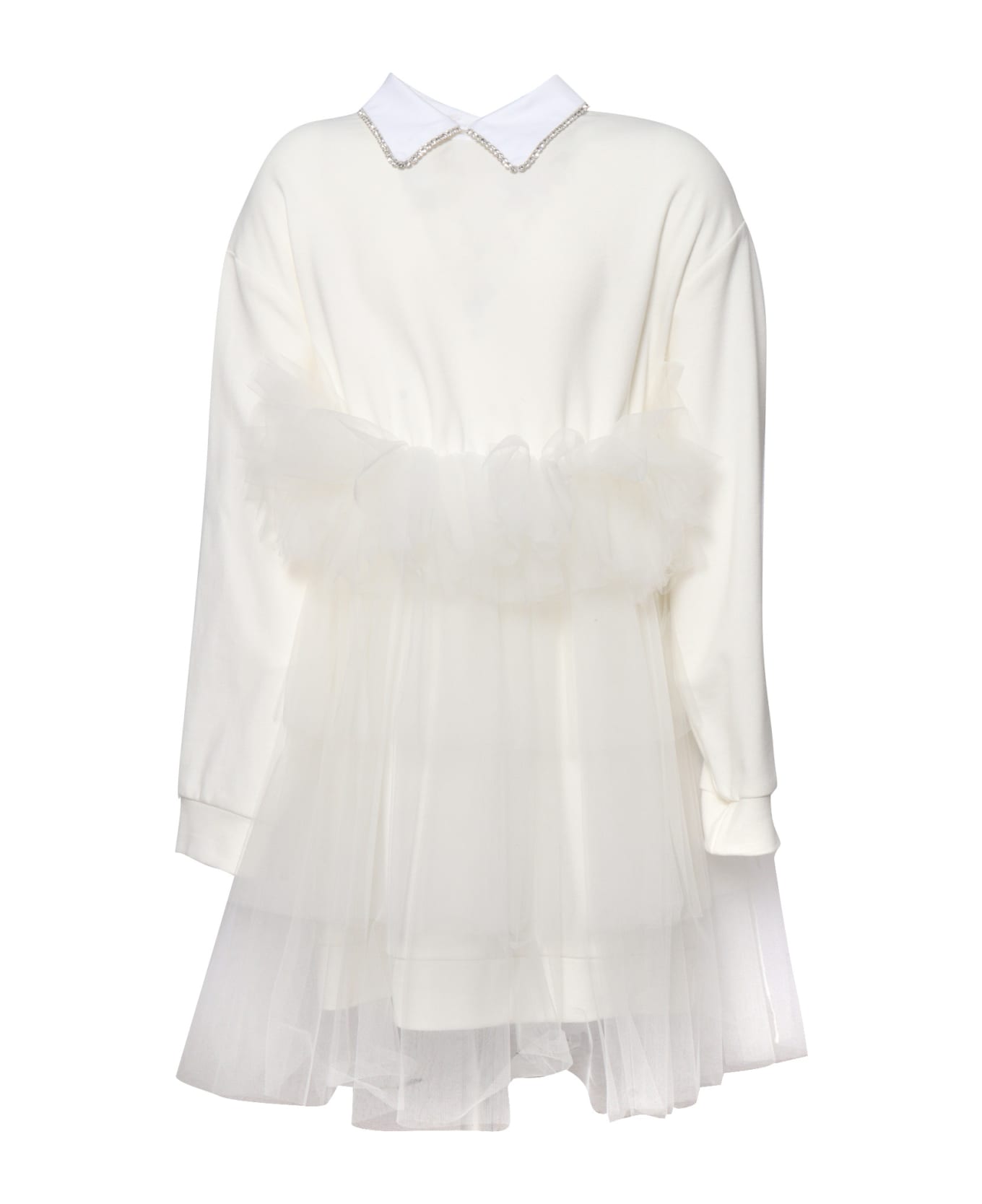 Elisabetta Franchi La Mia Bambina Jersey Dress - WHITE