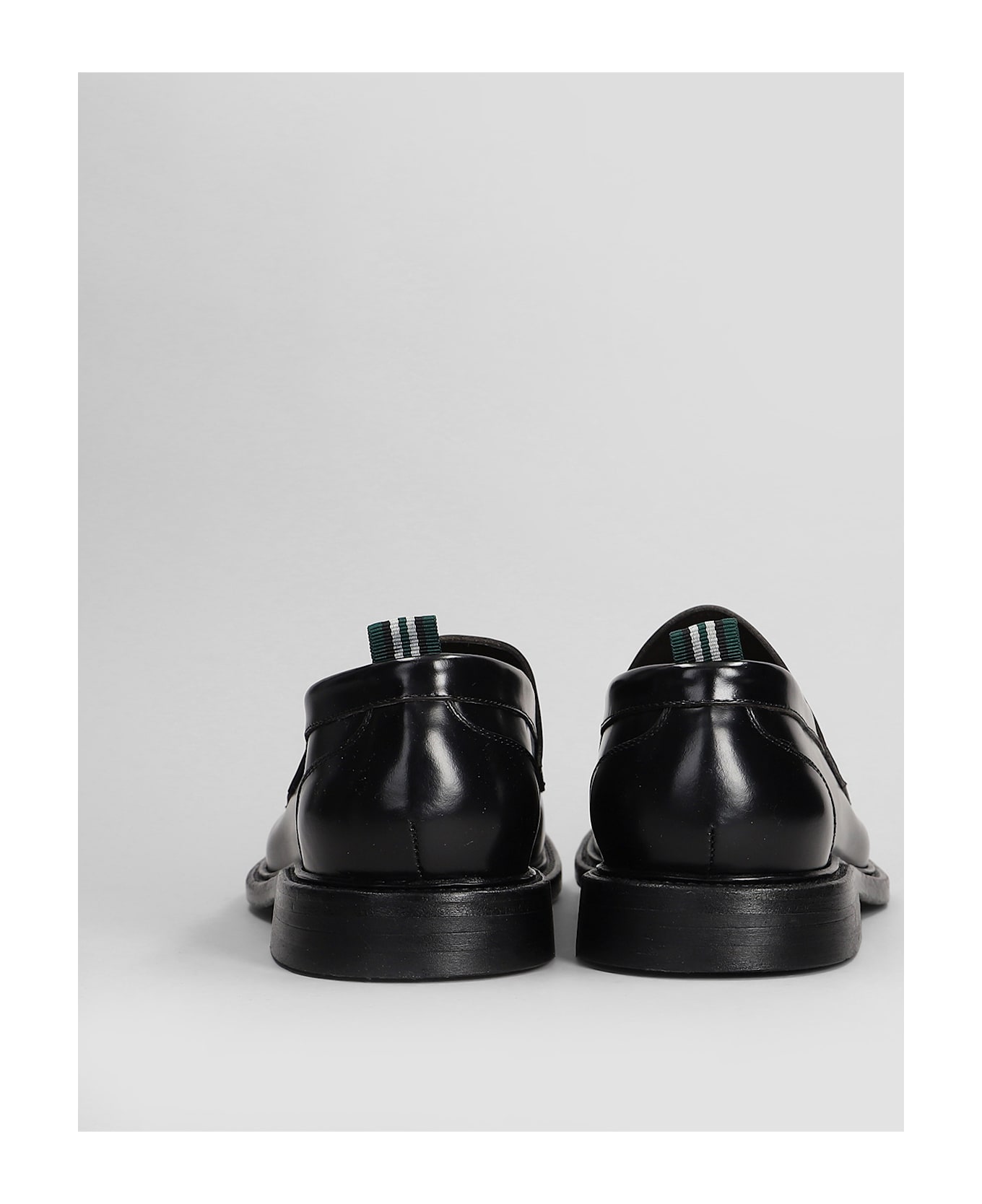 Green George Loafers In Black Leather - black