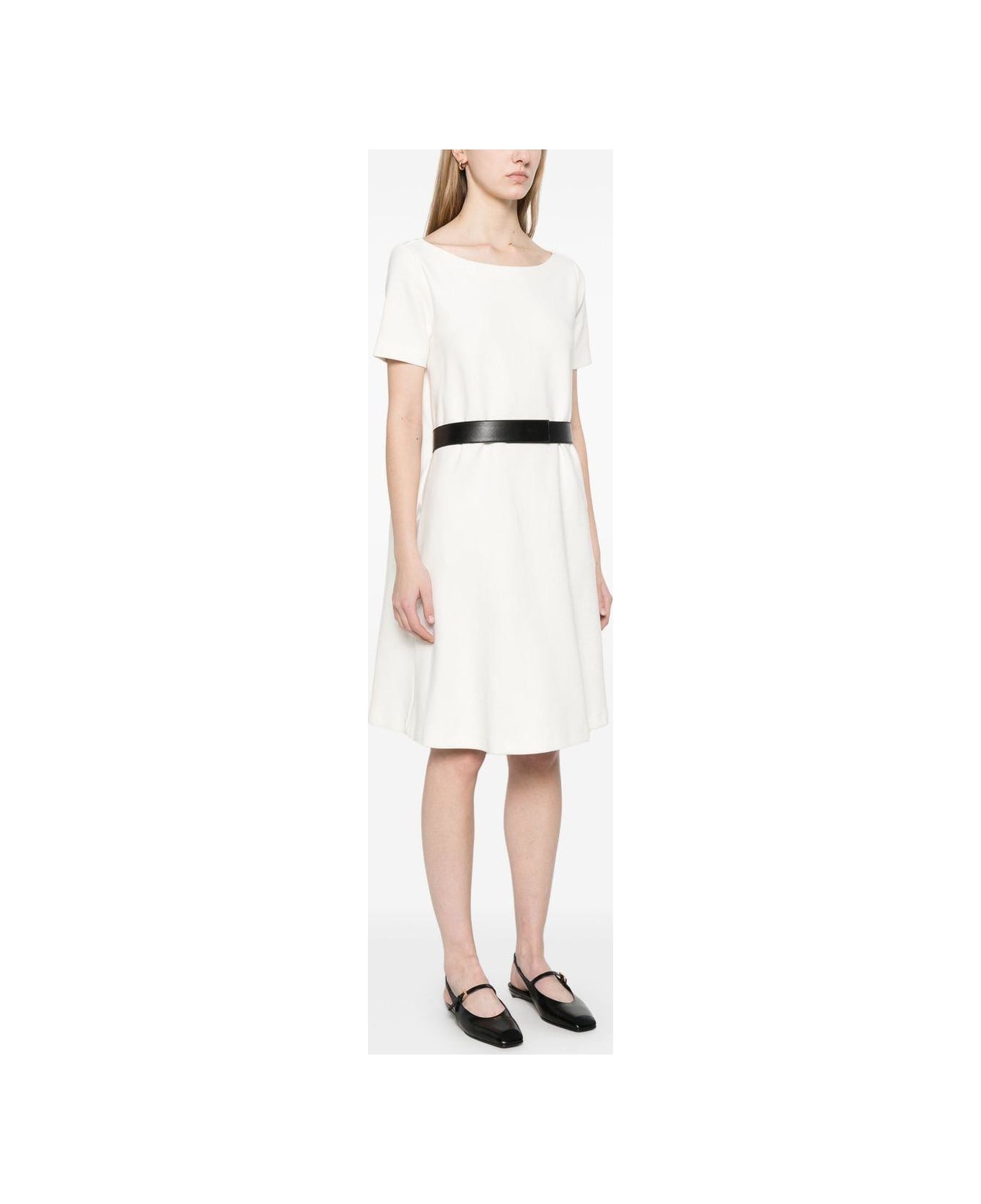 Emporio Armani Belted Dress - White ワンピース＆ドレス